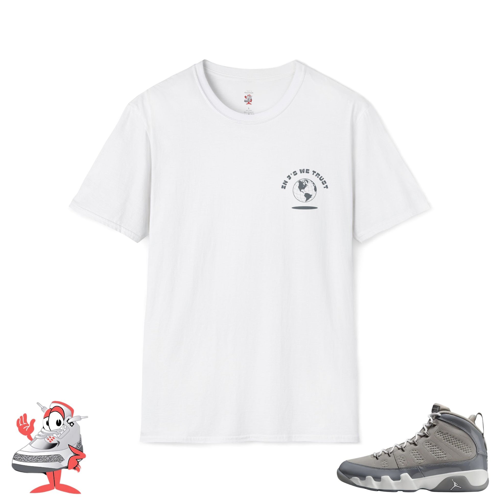 Matching Shirt for Air Jordan Retro 9 Cool Grey In Js We Trust T-Shirt Gray IX