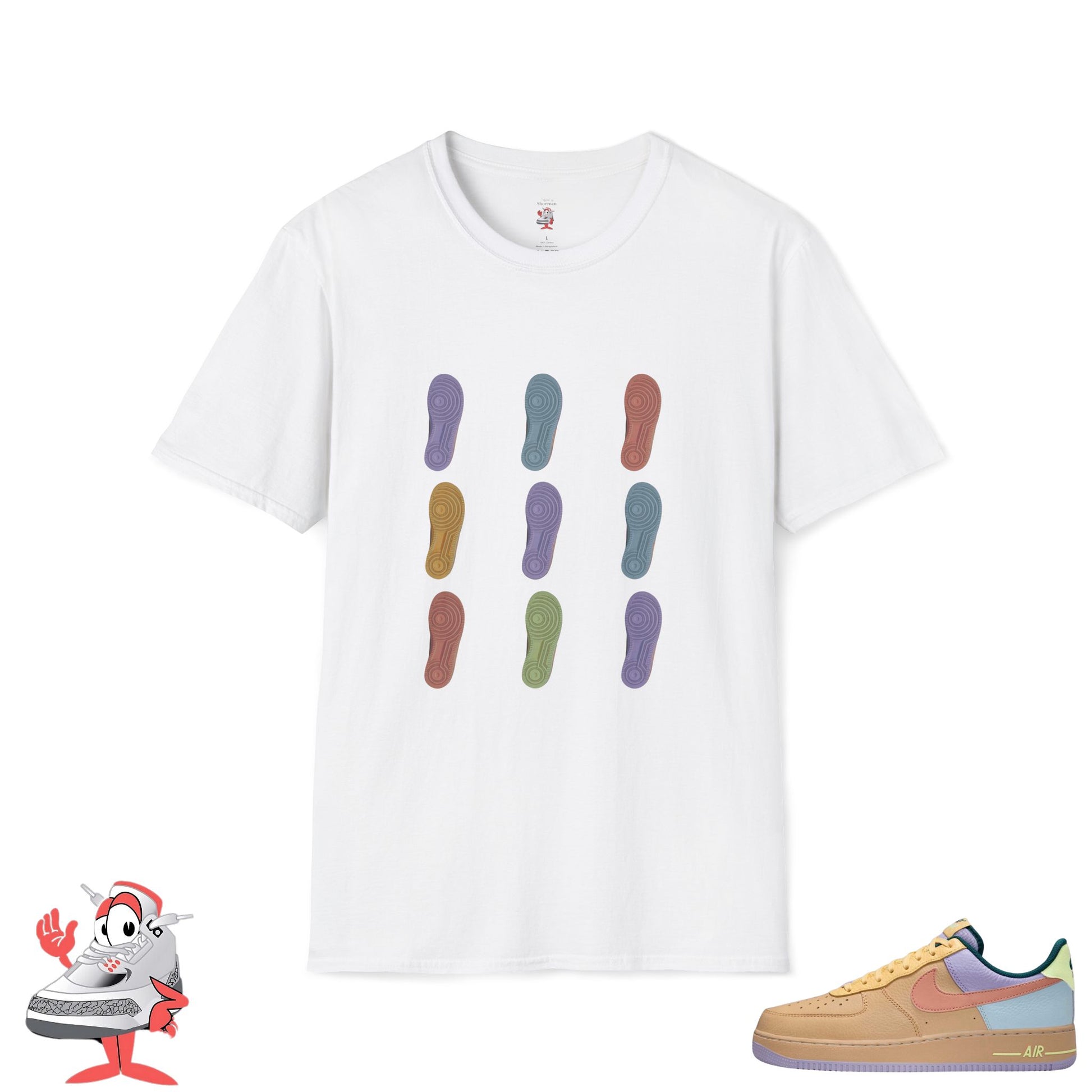 Matching Shirt for Nike Air Force 1 Low Easter Pastel Sole T-Shirt Colorful AF1