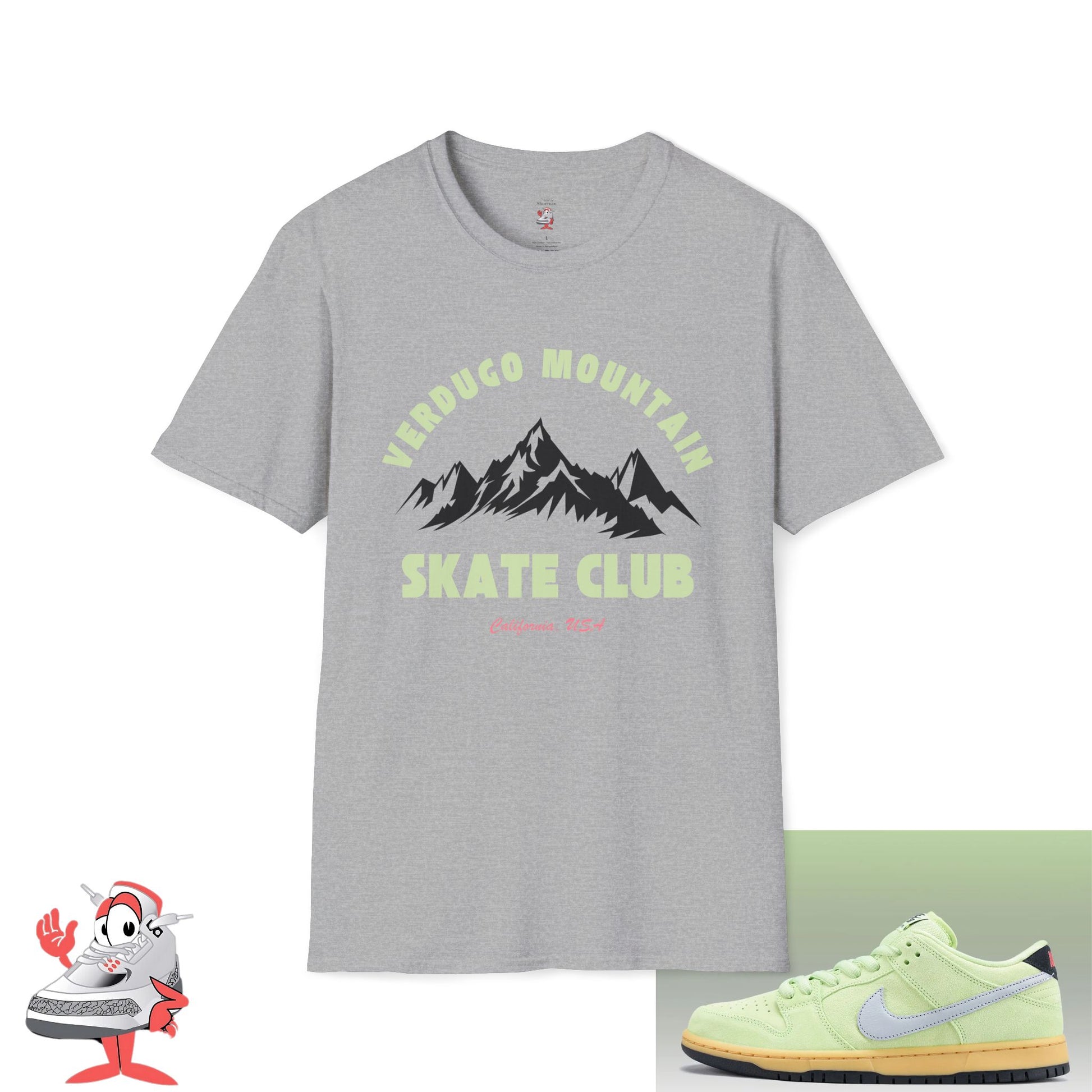 Matching Shirt For Nike Dunk SB Low Verdugo Mountains Volt Green Sneaker Match