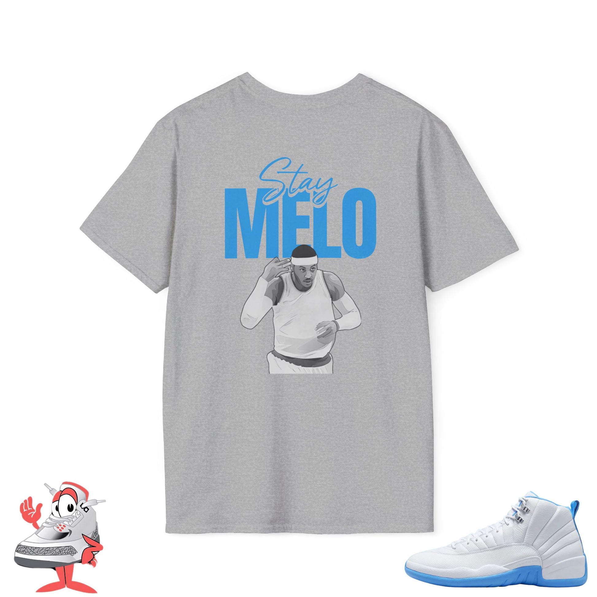 Matching Shirt For Air Jordan Retro 12 Melo White University Blue Sneaker Match