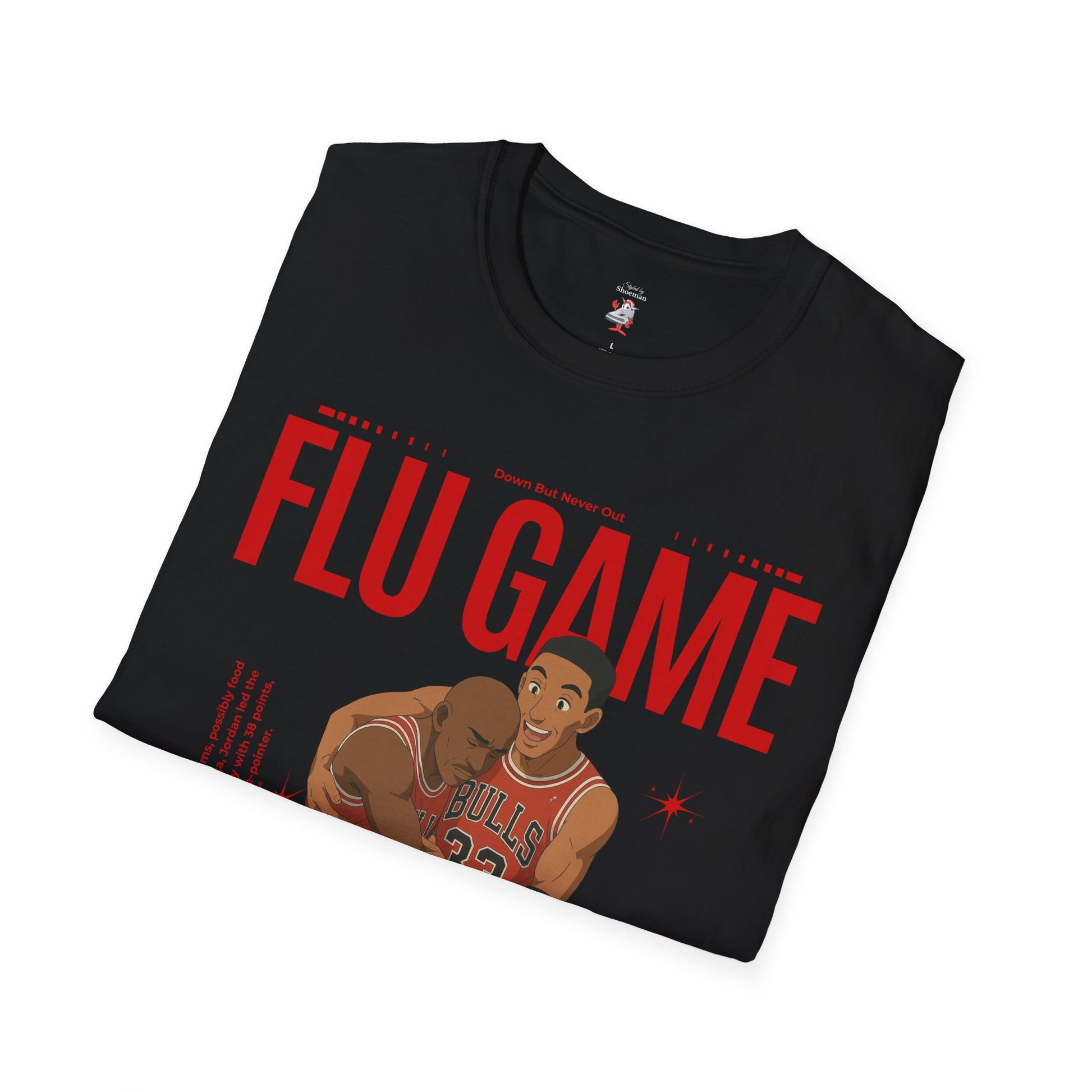 Air Jordan Retro 12 Flu Game Matching Shirt Black And Red T-Shirt Sneaker Match