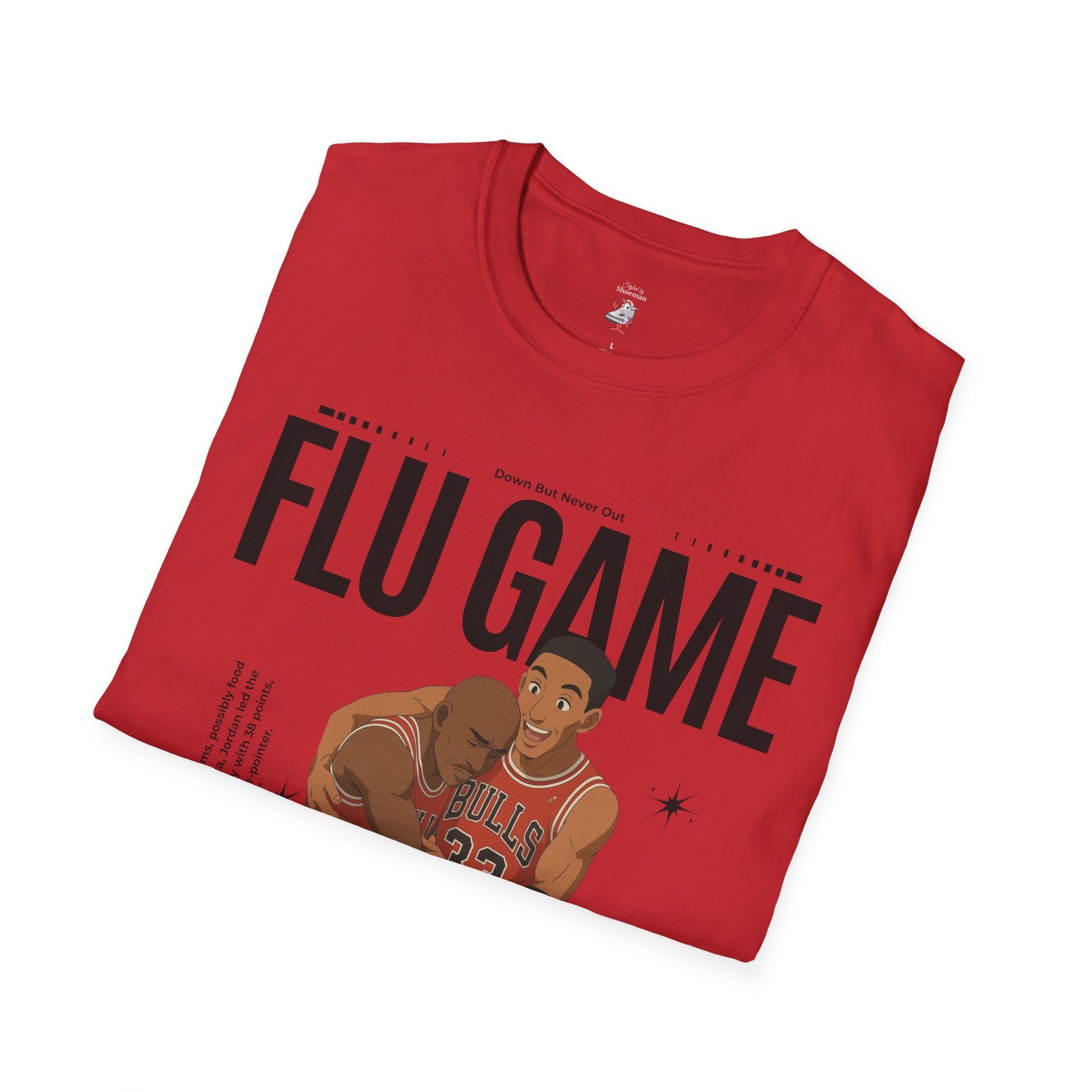 Air Jordan Retro 12 Flu Game Matching Shirt Black And Red T-Shirt Sneaker Match