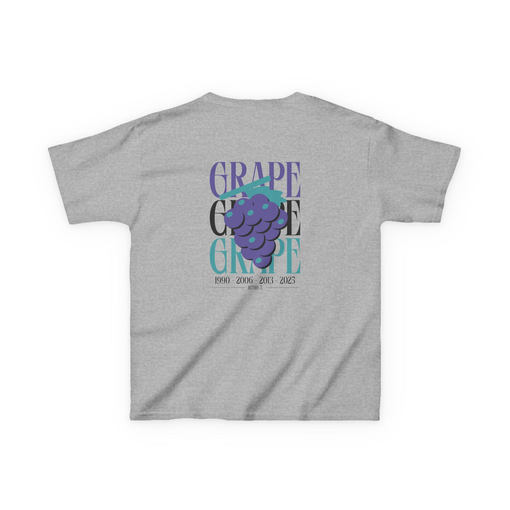 Kids Matching Shirt For Air Jordan Retro 5 Grape Sneaker Match Tee 90s Youth
