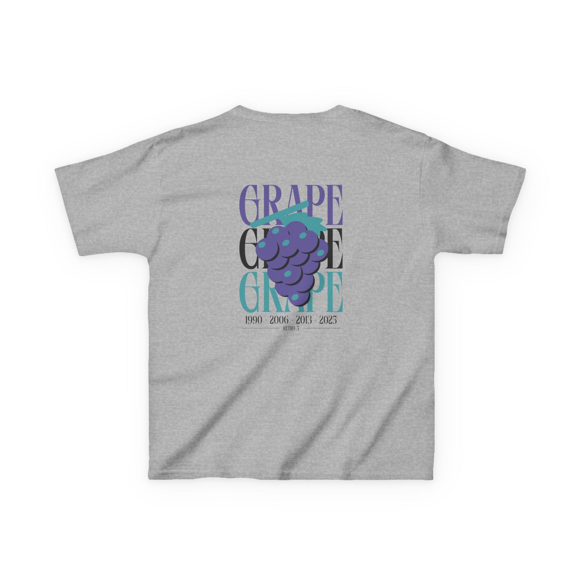 Kids Matching Shirt For Air Jordan Retro 5 Grape Sneaker Match Tee 90s Youth