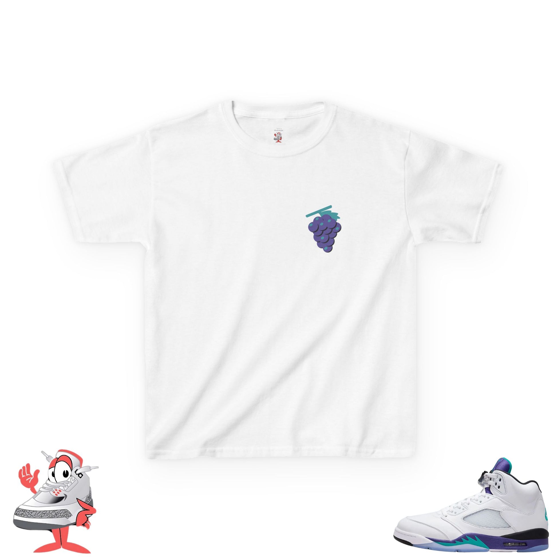Kids Matching Shirt For Air Jordan Retro 5 Grape Sneaker Match Tee 90s Youth