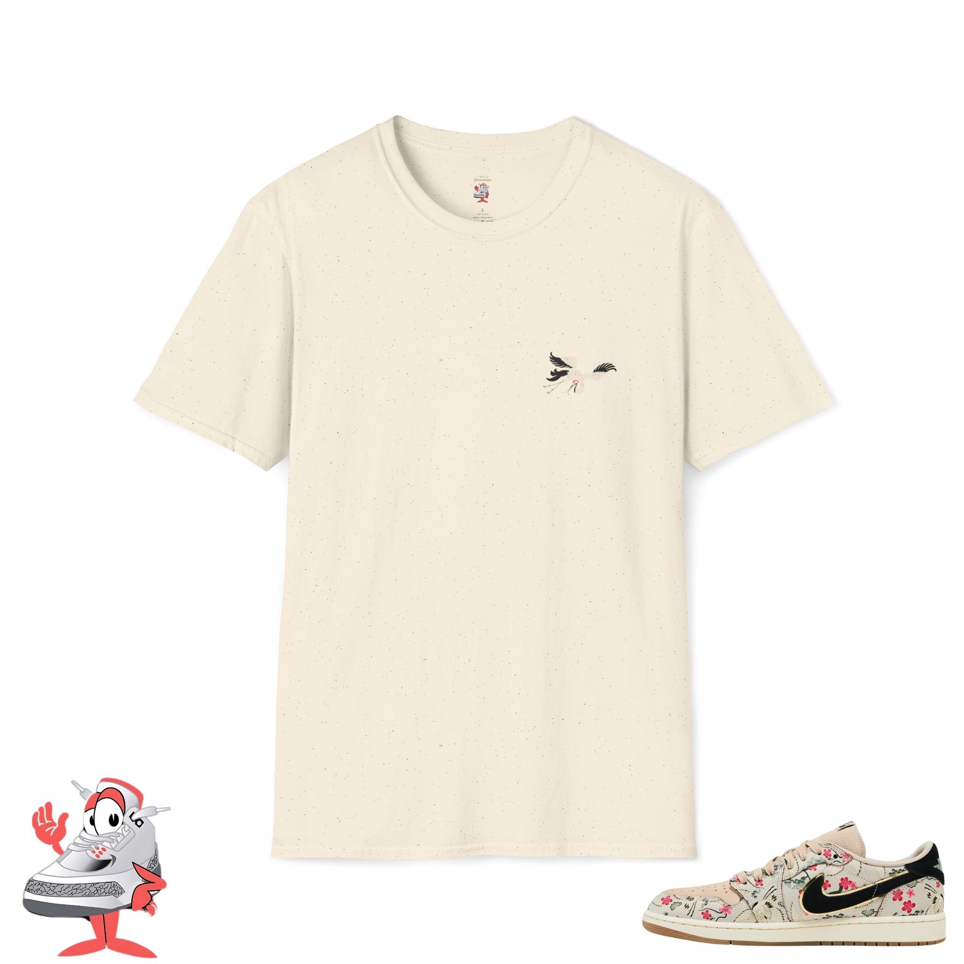 Matching Shirt For Air Jordan Retro 1 Low OG Rui Hachimura Crane Sneaker Tee