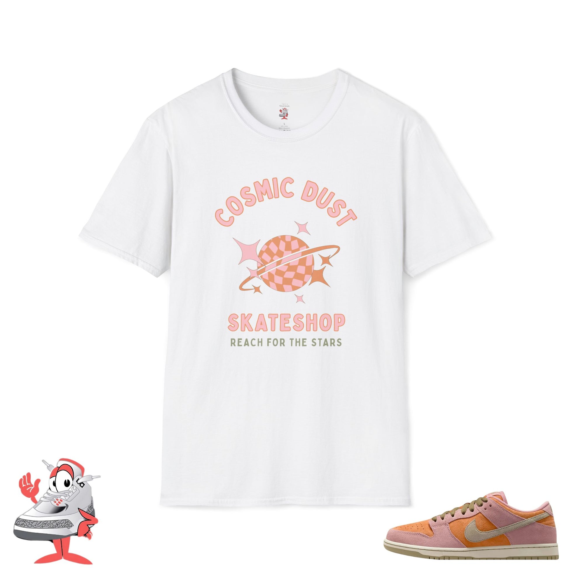 Matching Shirt For Nike Dunk SB Low Red Stardust Sneaker Match Skateboard Tee