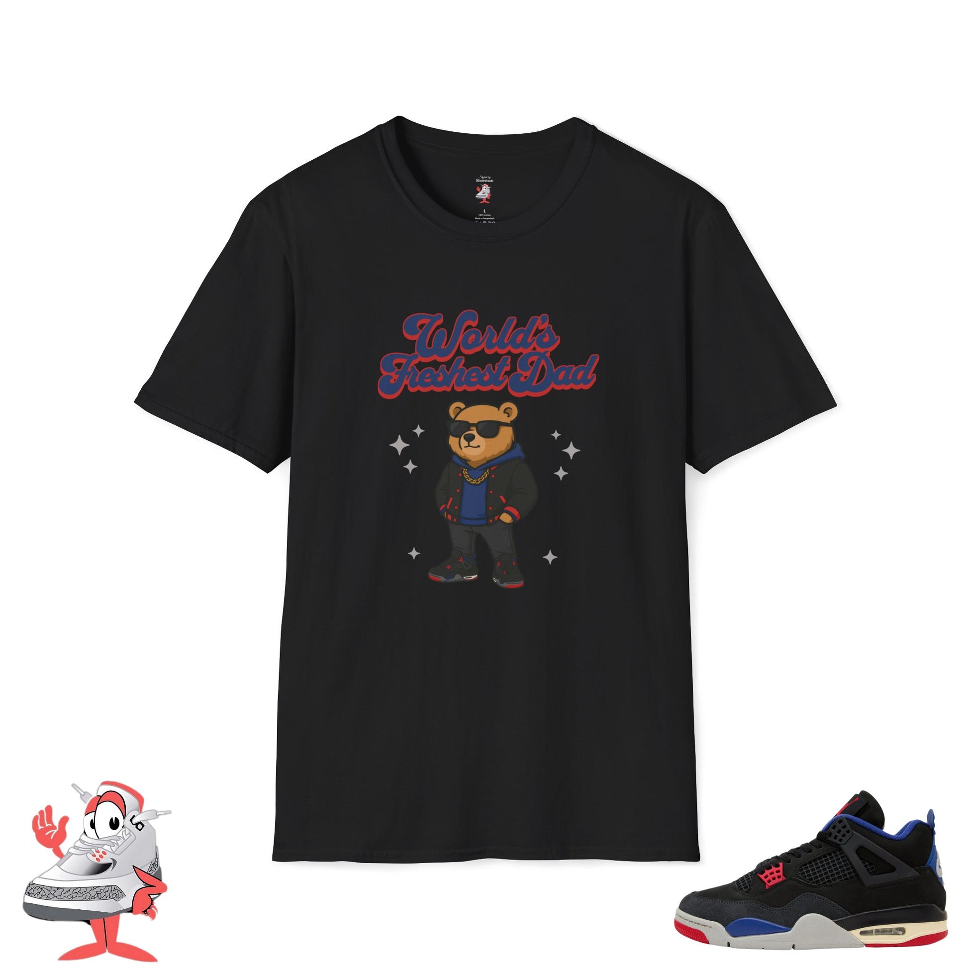 Matching Shirt Air Jordan Retro 4 Rare Air Black Red Blue Sneaker Match Tee Dad