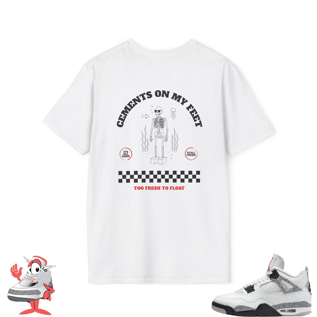 Matching Shirt For Air Jordan Retro 4 White Cement OG IV Tee Vintage Nike Match