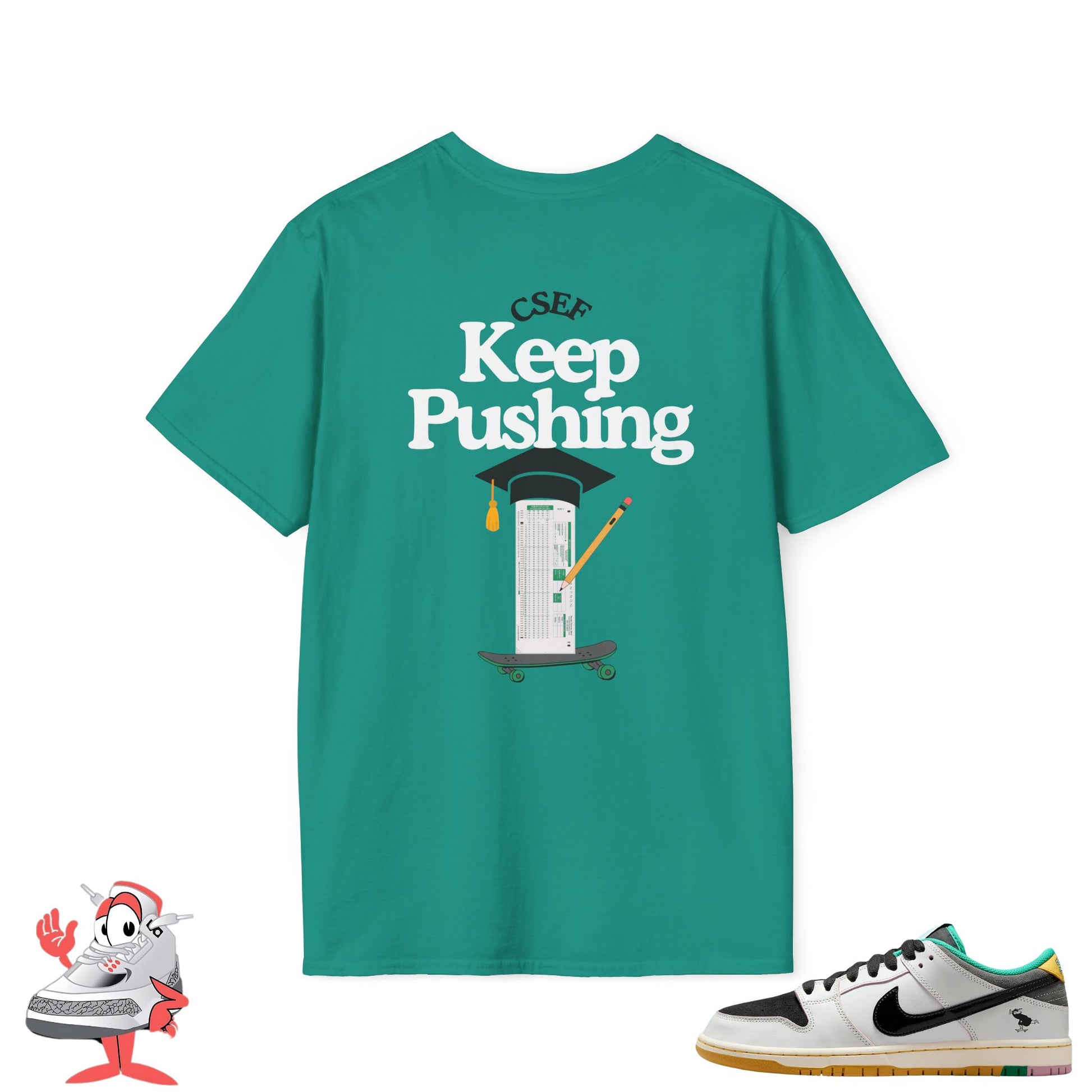 Matching Shirt For Nike Dunk SB Low X CSEF Keep Pushing Skateboarding Streetwear