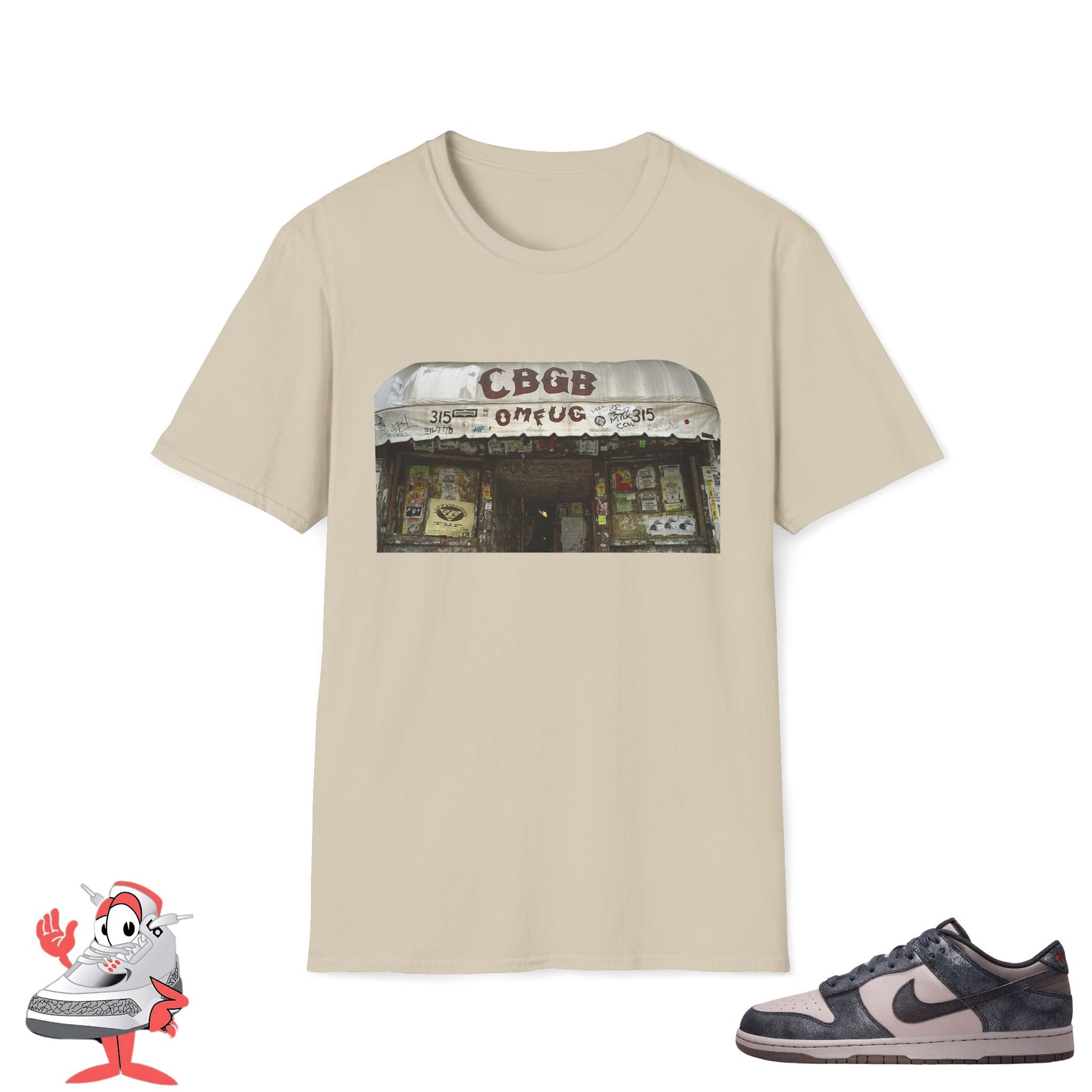 Nike Dunk Low SB CBGB Matching Shirt Vintage Graphic T-Shirt Unisex Music Tee