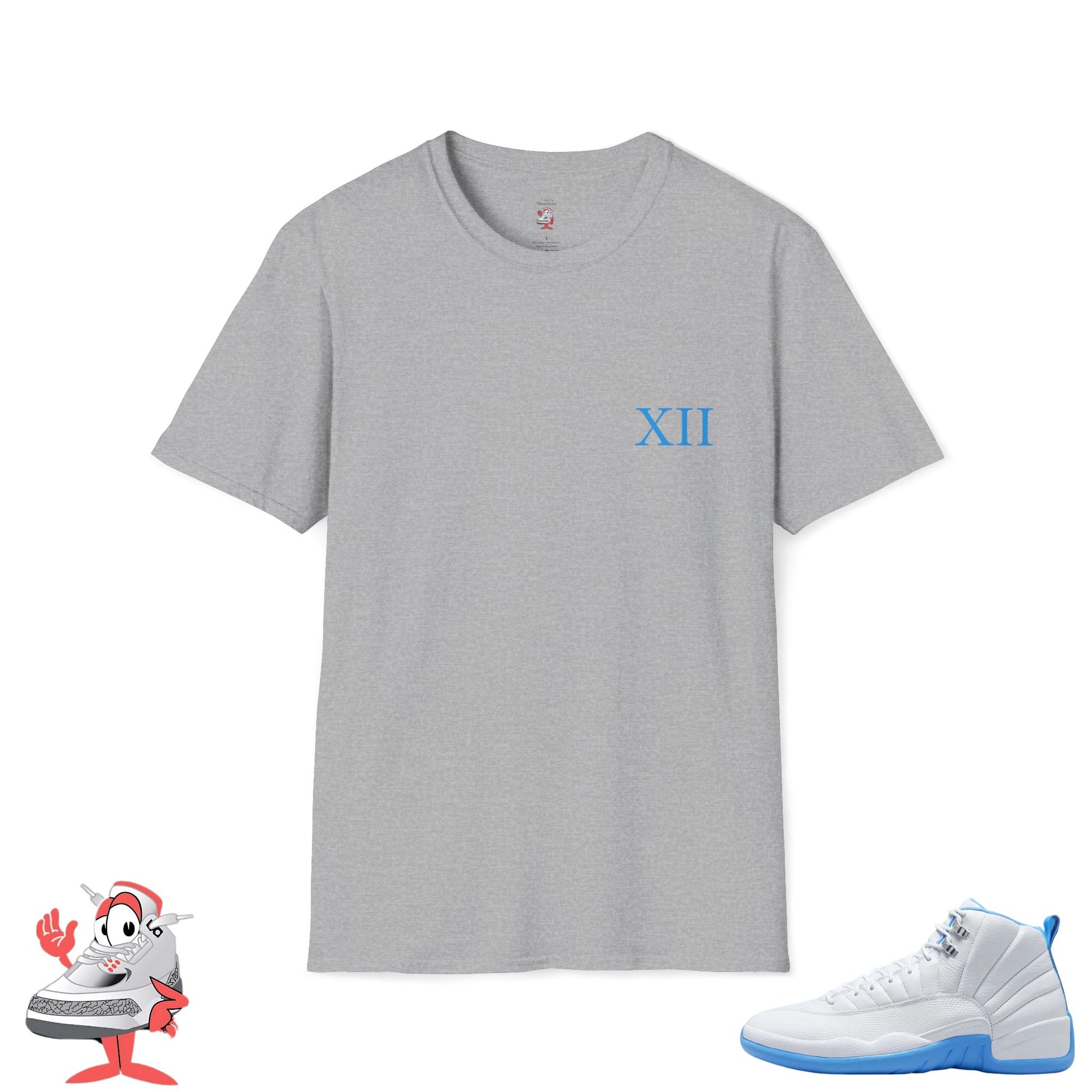 Matching Shirt For Air Jordan Retro 12 Melo White University Blue Sneaker Match