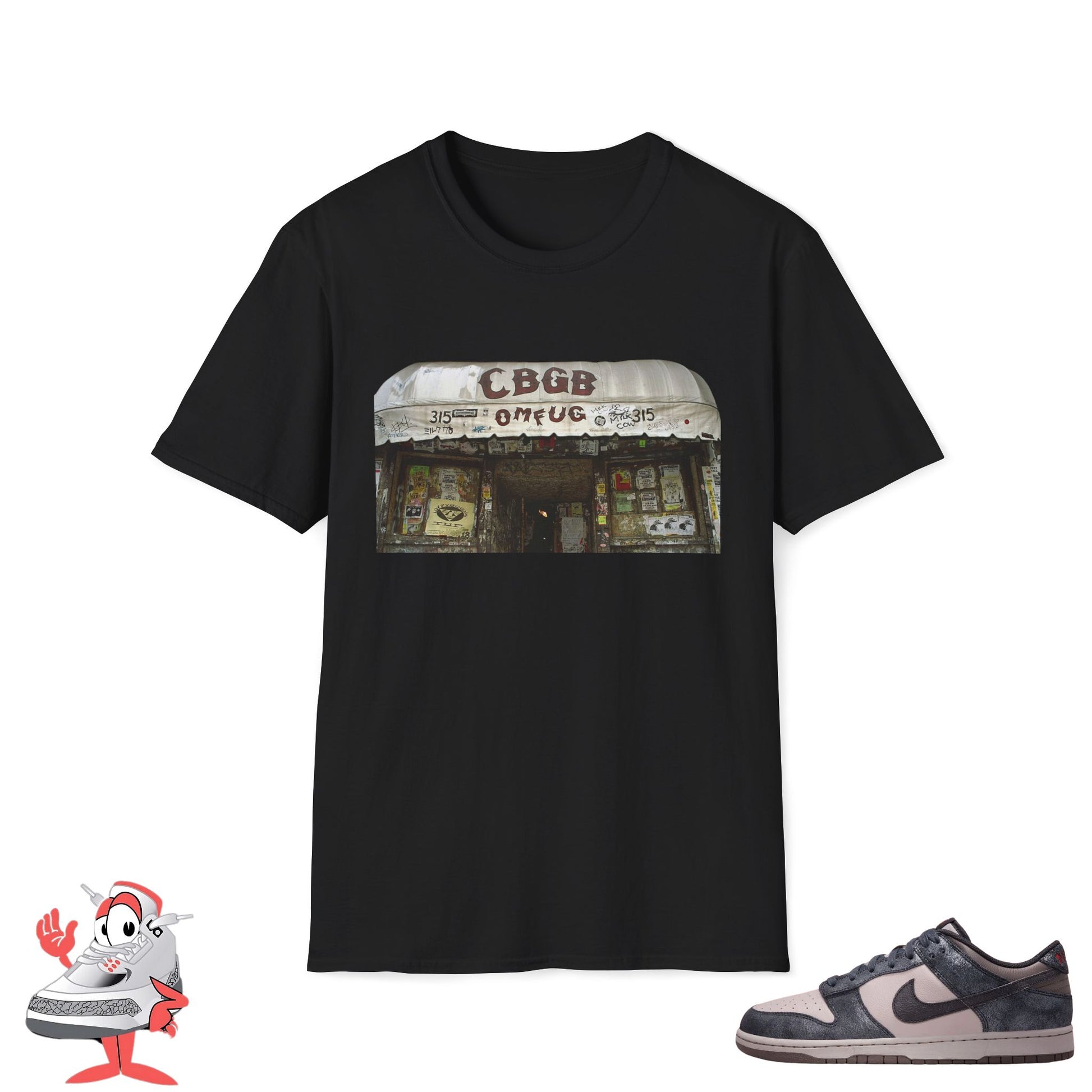 Nike Dunk Low SB CBGB Matching Shirt Vintage Graphic T-Shirt Unisex Music Tee