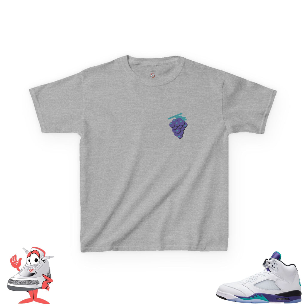 Kids Matching Shirt For Air Jordan Retro 5 Grape Sneaker Match Tee 90s Youth