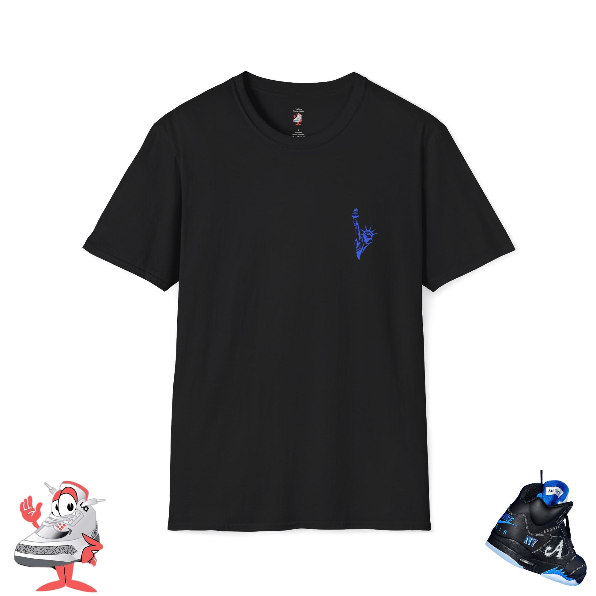 Matching Shirt For Awake NY x Air Jordan Retro 5 Black Racer Blue Sneaker Match