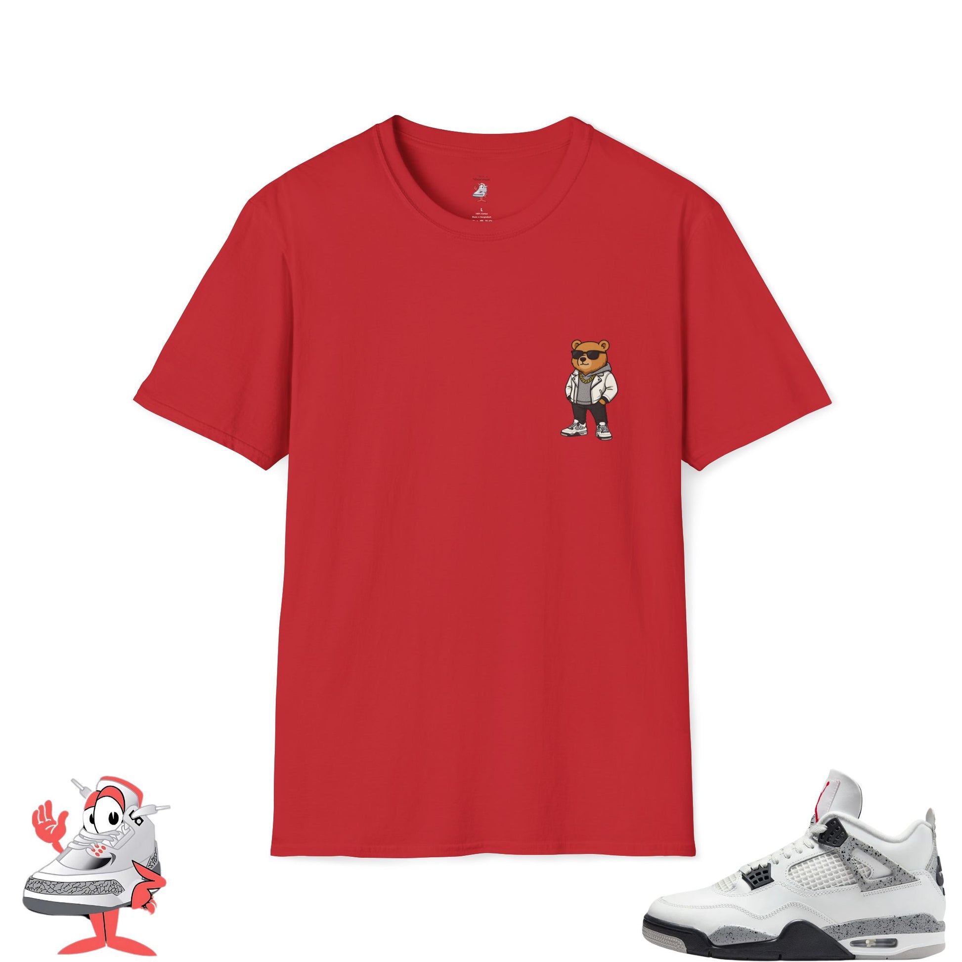 Matching Shirt For Air Jordan Retro 4 White Cement OG IV Tee Vintage Nike Hustle