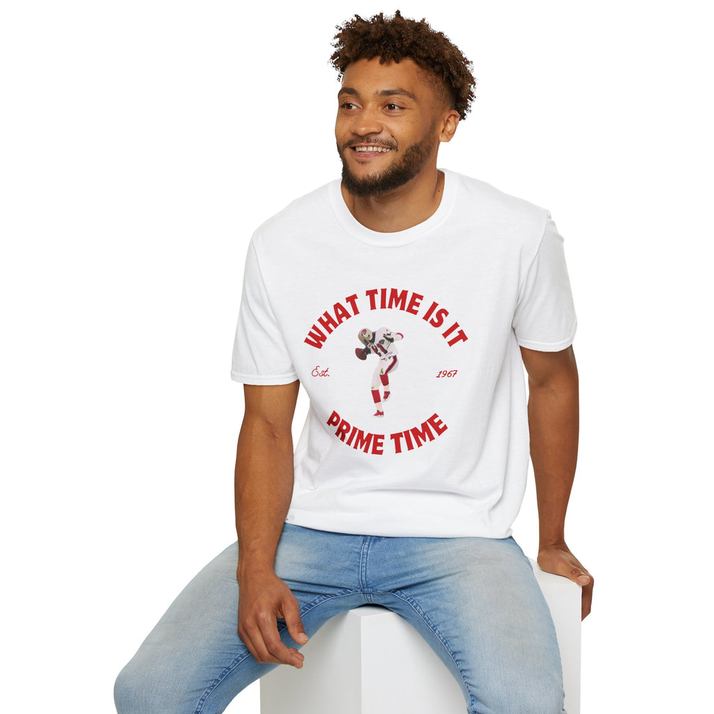 Prime Time T-Shirt Matches Nike Air Diamond Turf 2 Prime Red 49ers Shoes Deion