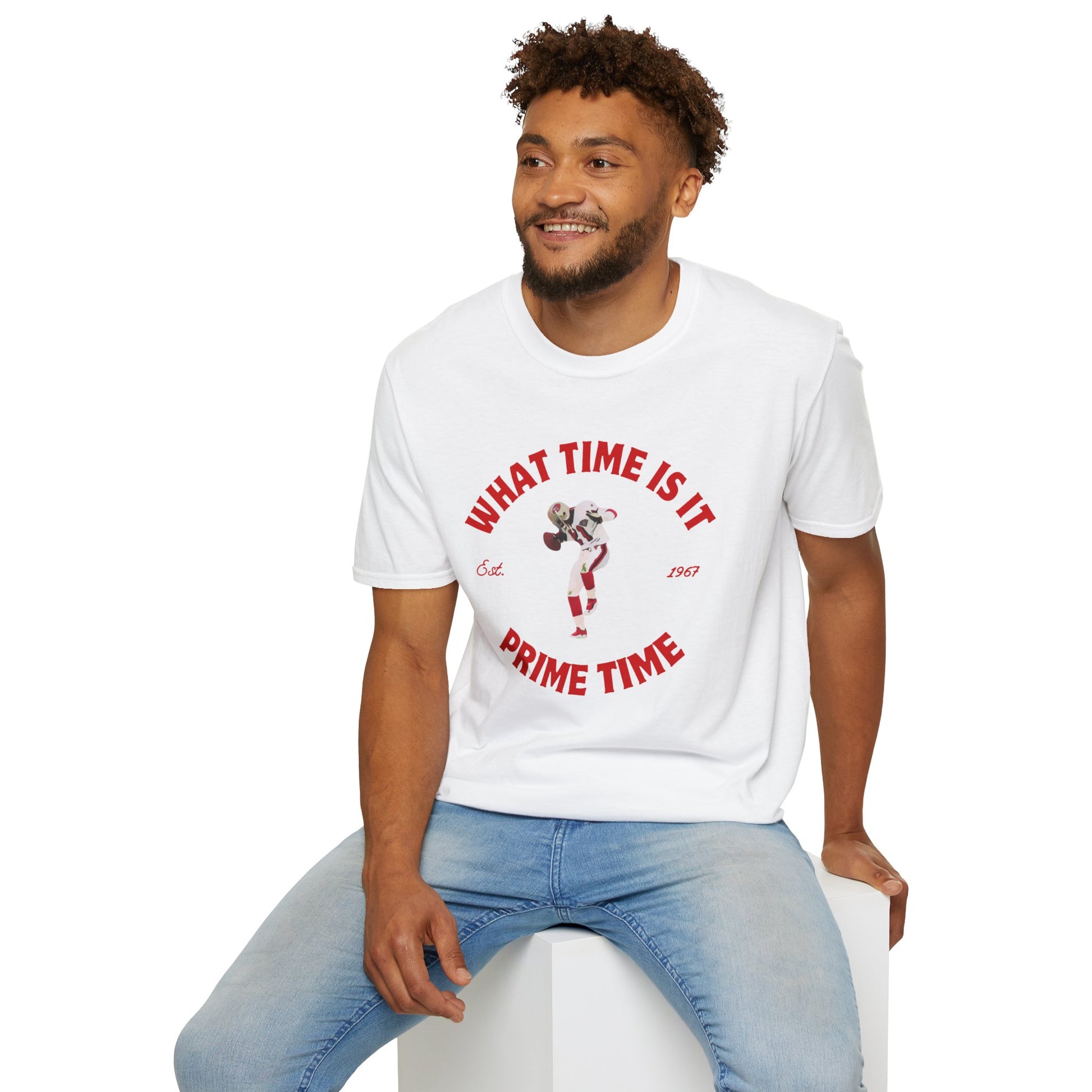 Prime Time T-Shirt Matches Nike Air Diamond Turf 2 Prime Red 49ers Shoes Deion