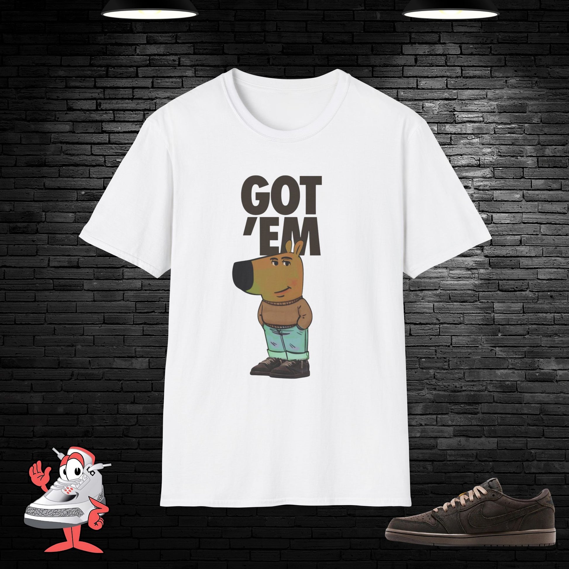Travis Scott Air Jordan Retro 1 Velvet Brown Matching Shirt Chill Guy Sneaker
