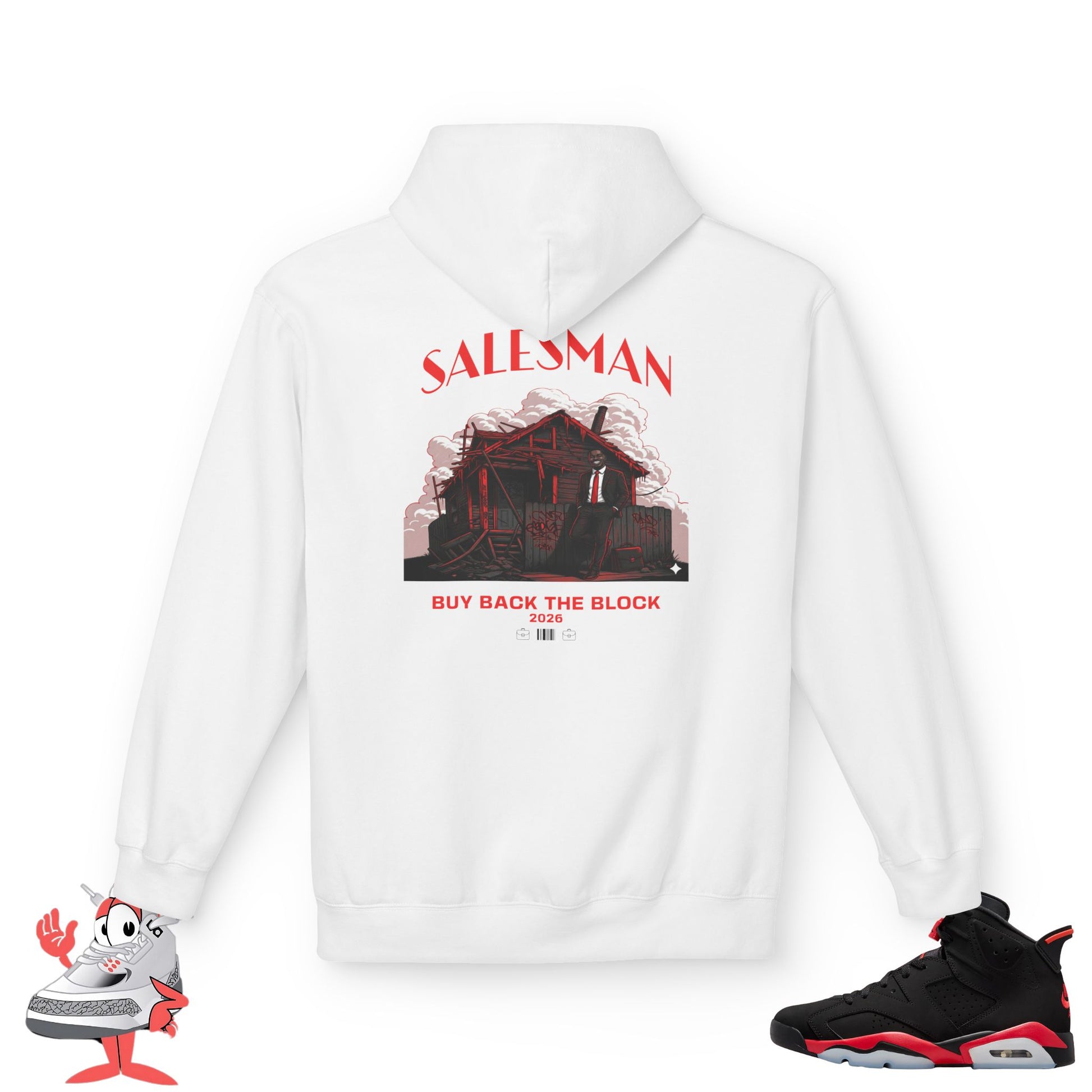Buy Back The Block Hoodie Premium Streetwear to Match Jordan Retro 6 Reverse Infrared Salesman