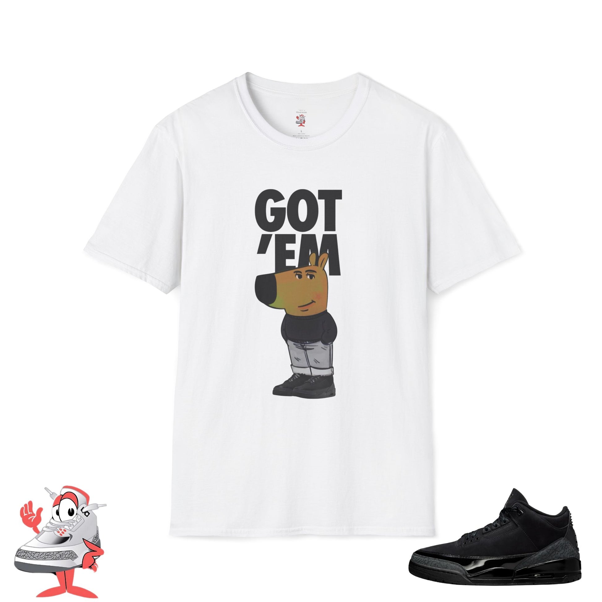 Matching Shirt Jordan Retro 3 Black Cat Unisex T-Shirt Retro Sneaker Chill Guy