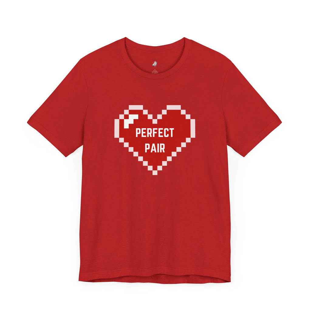 Womens Pixel Heart Perfect Pair Tee Graphic T-Shirt for Nike Valentine's Day