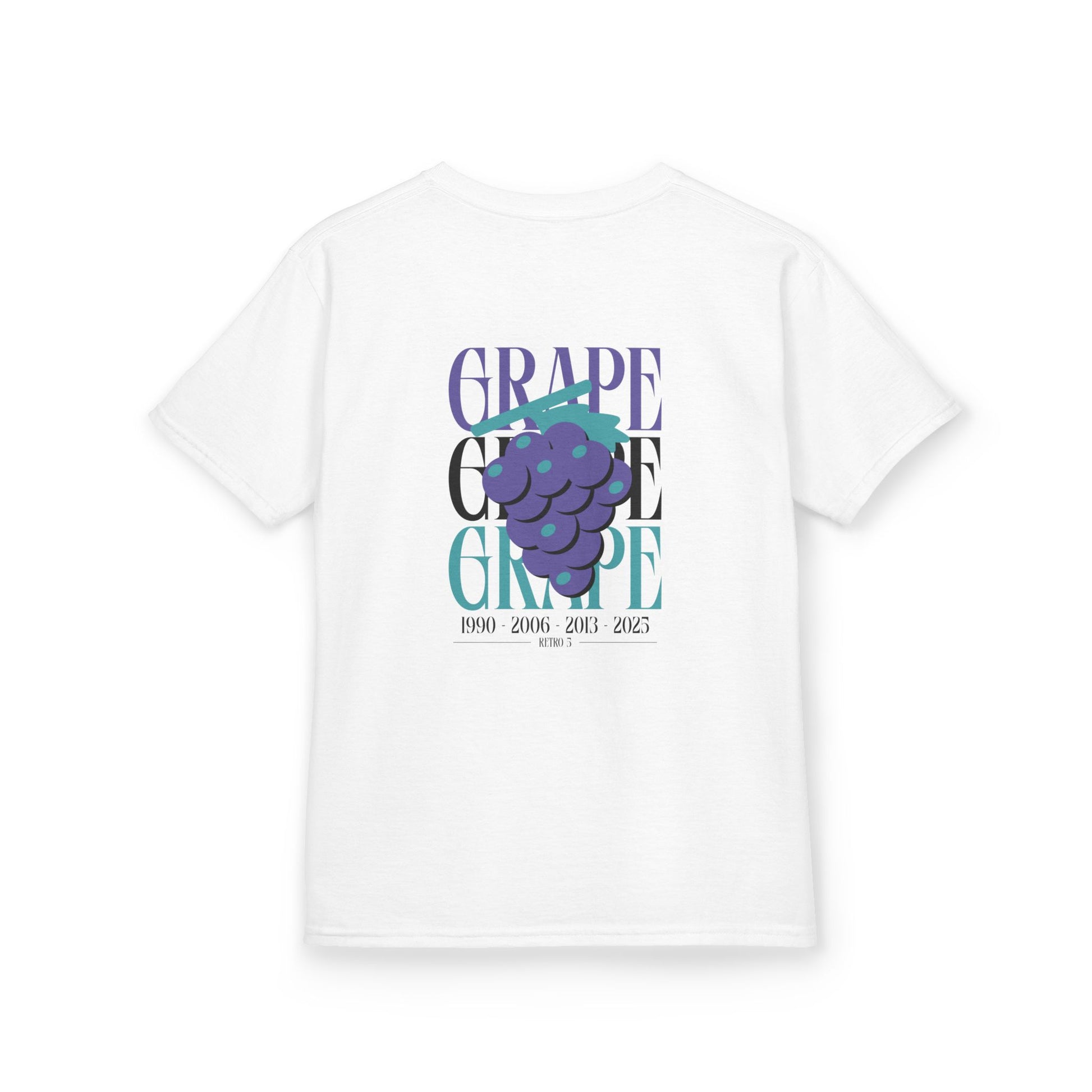 Kids Matching Shirt For Air Jordan Retro 5 Grape Sneaker Match Tee 90s Youth