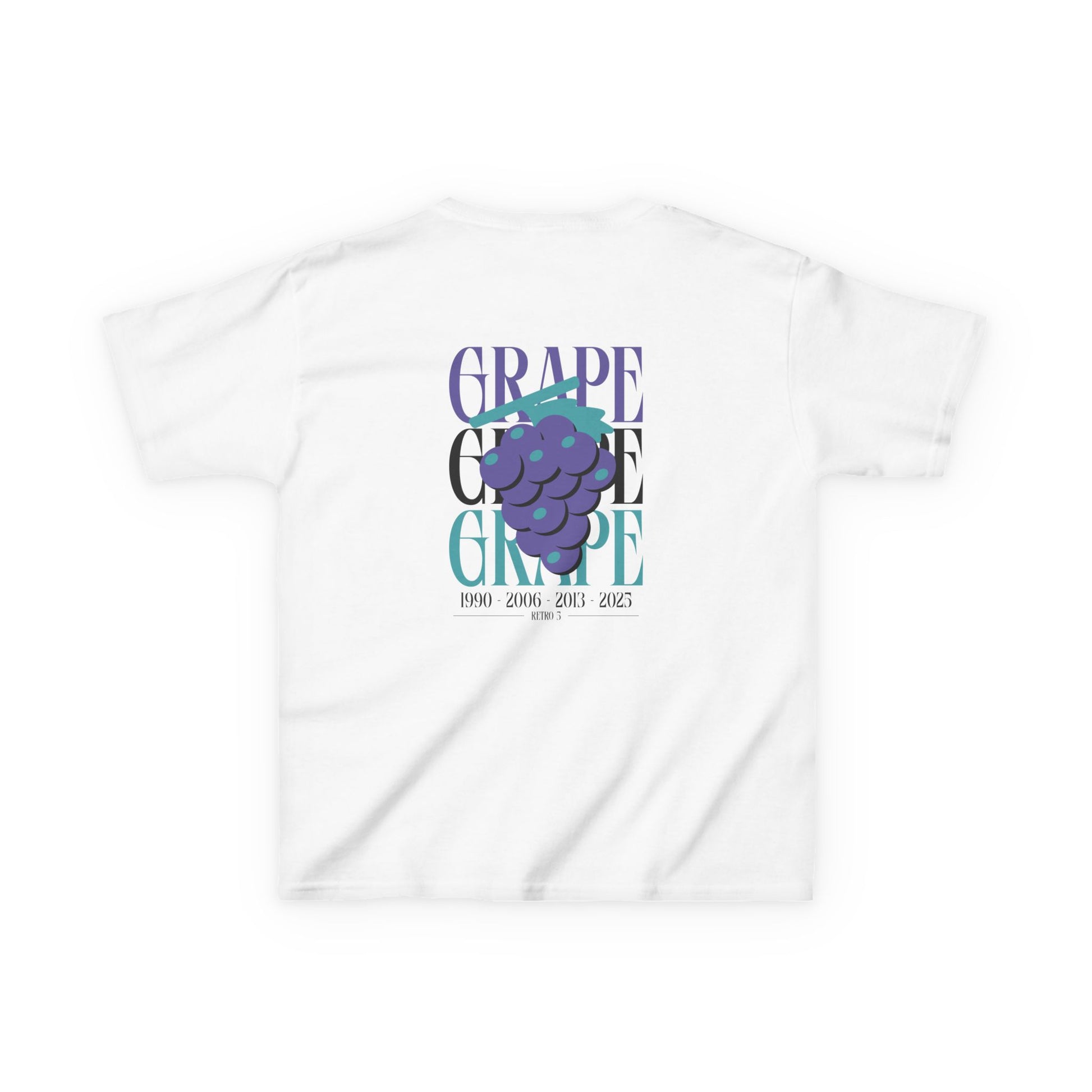 Kids Matching Shirt For Air Jordan Retro 5 Grape Sneaker Match Tee 90s Youth
