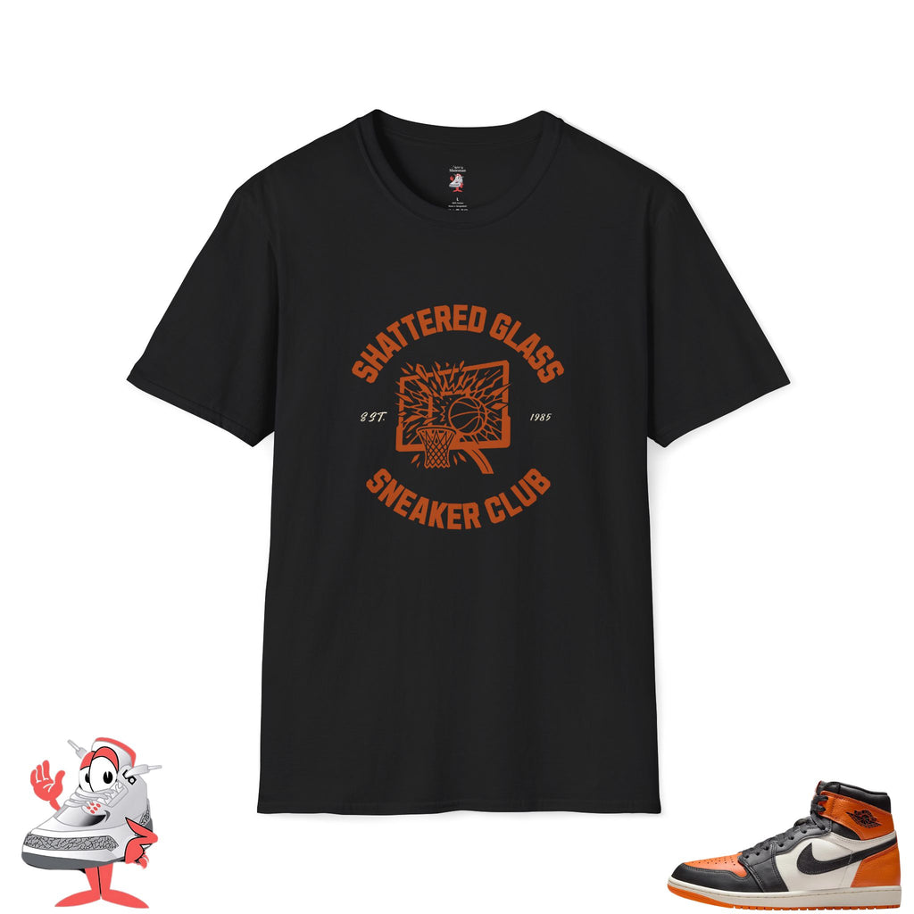 Matching Shirt For Air Jordan Retro 1 Shattered Backboard Black Orange Tee AJ1