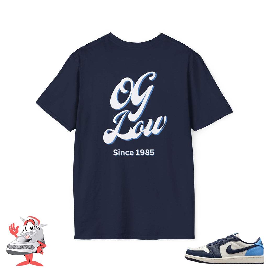 Matching Shirt For Air Jordan Retro 1 Low OG Obsidian White Navy Carolina Blue