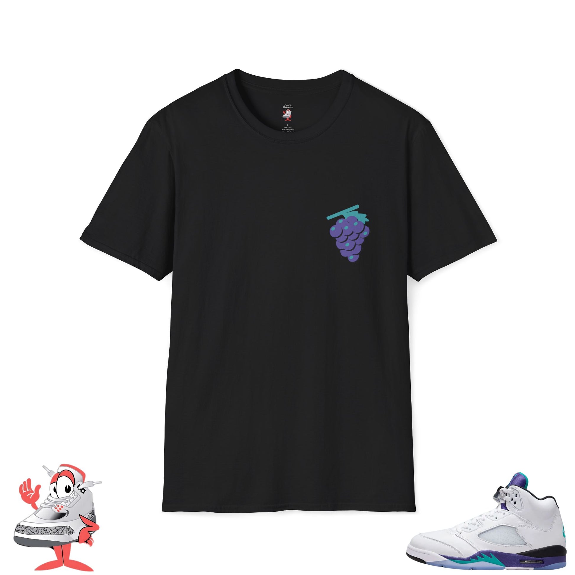 Matching Shirt For Air Jordan Retro 5 OG Grape White Purple Teal V Sneaker Match