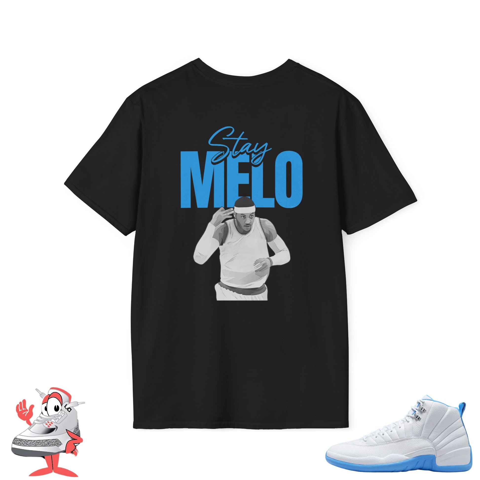 Matching Shirt For Air Jordan Retro 12 Melo White University Blue Sneaker Match
