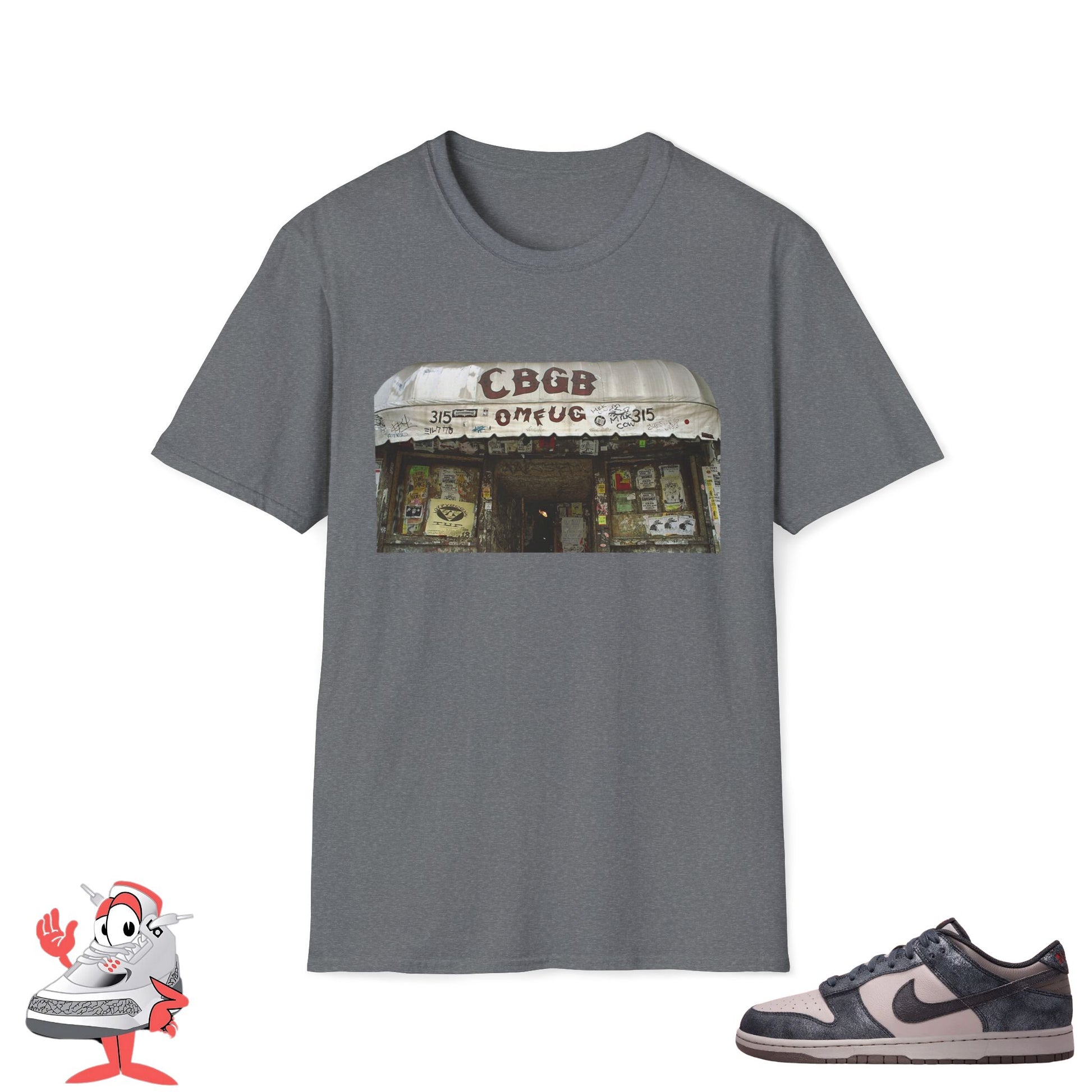 Nike Dunk Low SB CBGB Matching Shirt Vintage Graphic T-Shirt Unisex Music Tee