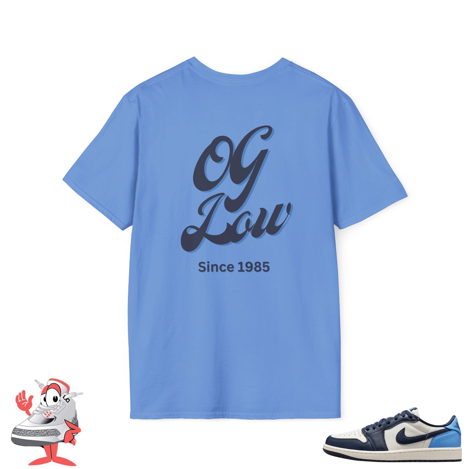 Matching Shirt For Air Jordan Retro 1 Low OG Obsidian White Navy Carolina Blue