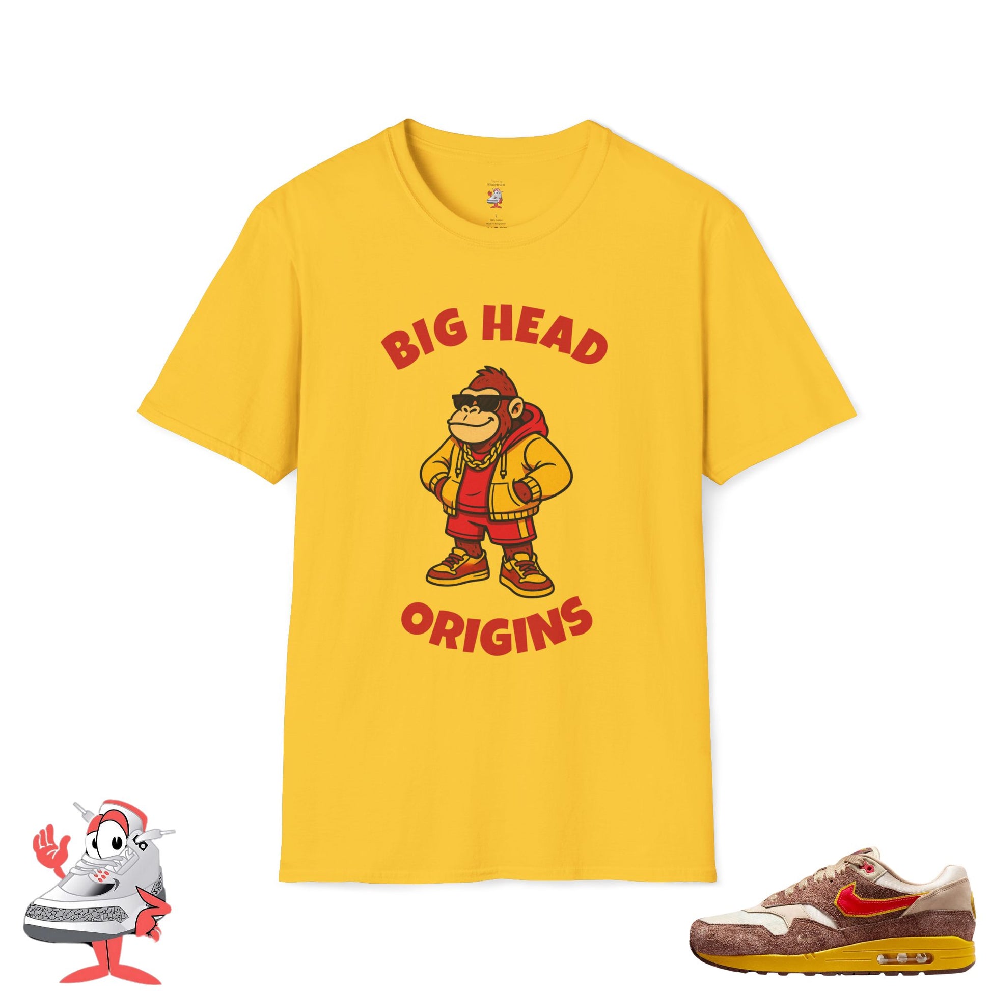 Matching Shirt for Nike Air Max 1 Big Head Origin T-Shirt Retro Gamer Tee