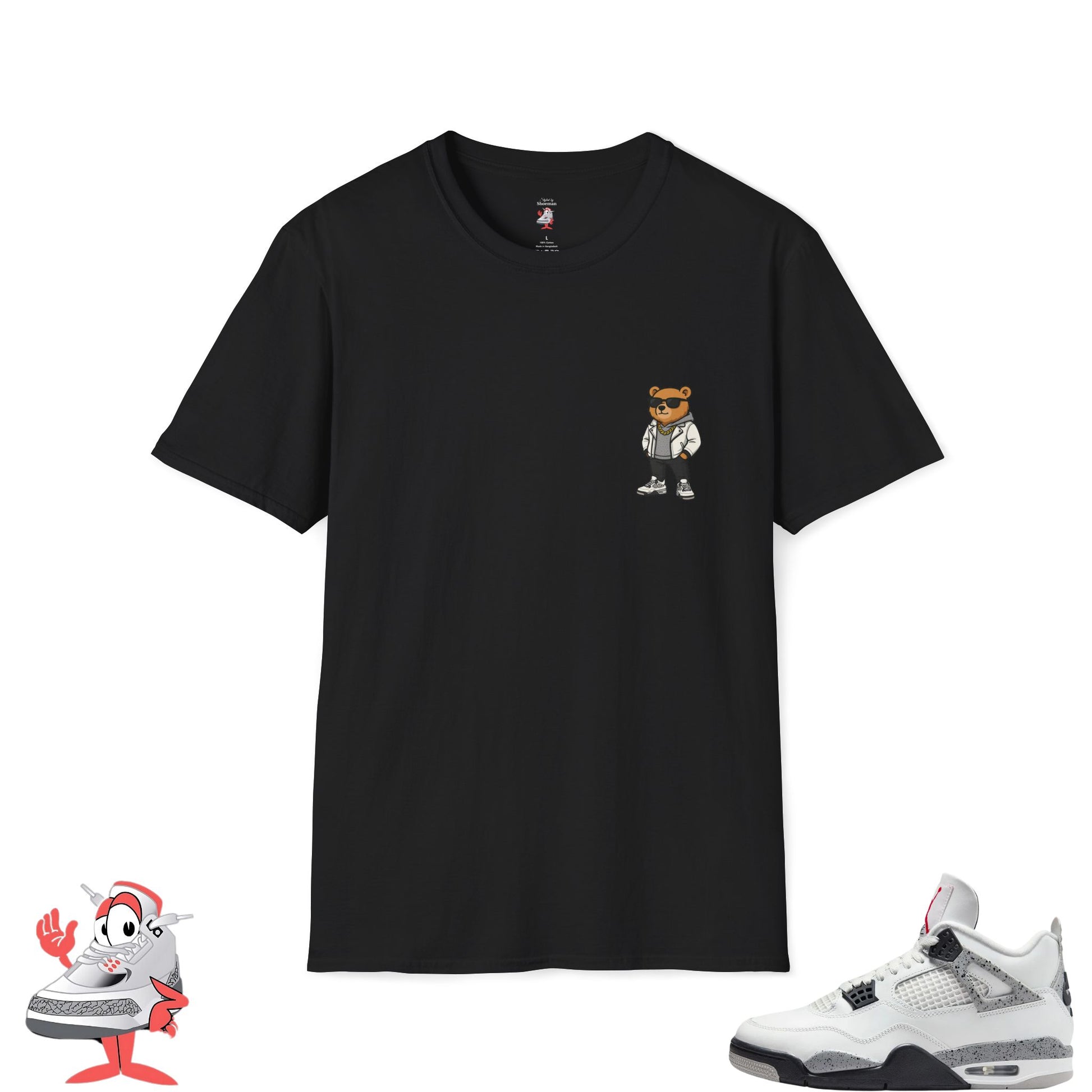 Matching Shirt For Air Jordan Retro 4 White Cement OG IV Tee Vintage Nike Hustle