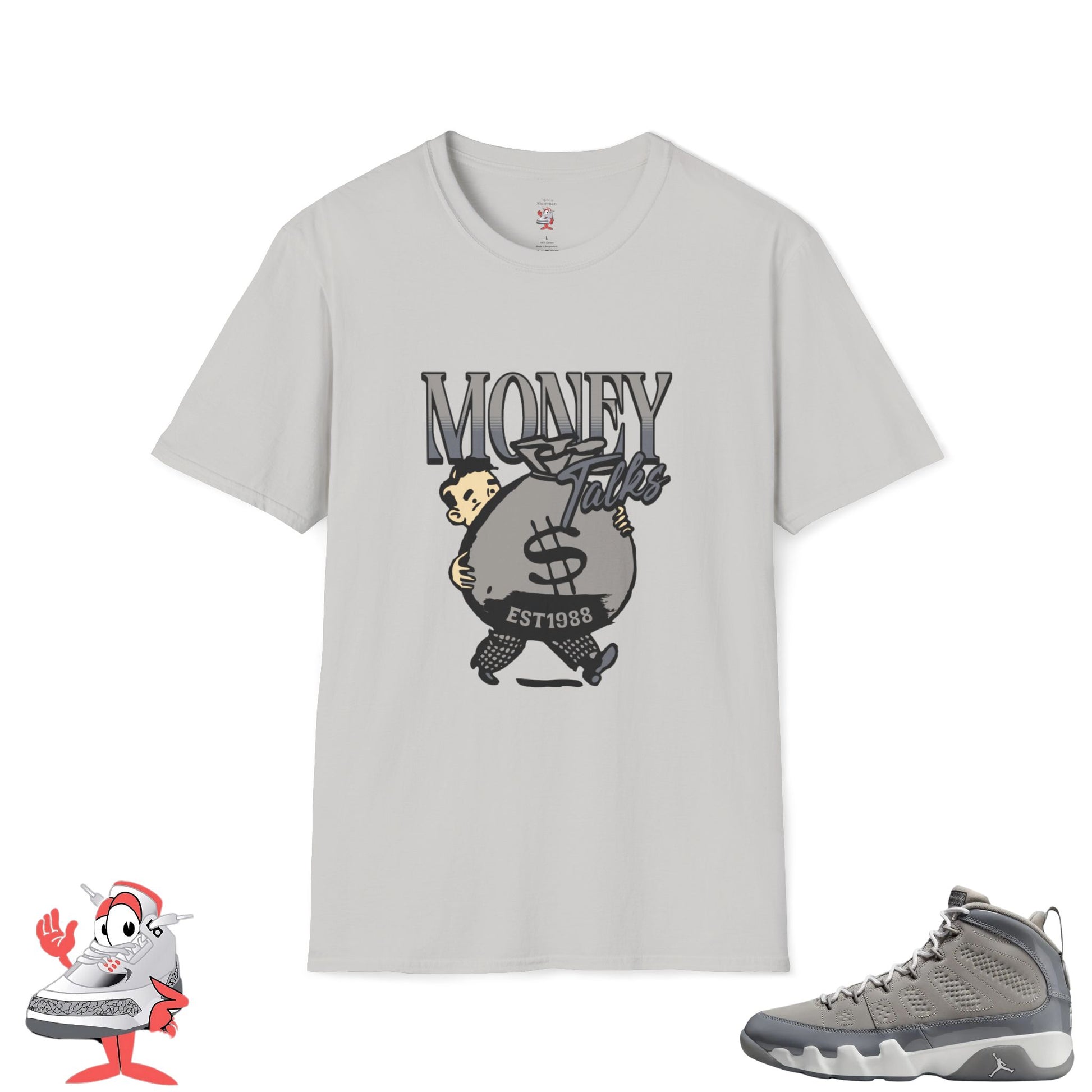 Matching Shirt for Air Jordan Retro 9 Cool Grey Money Talks T-Shirt Nike Unisex