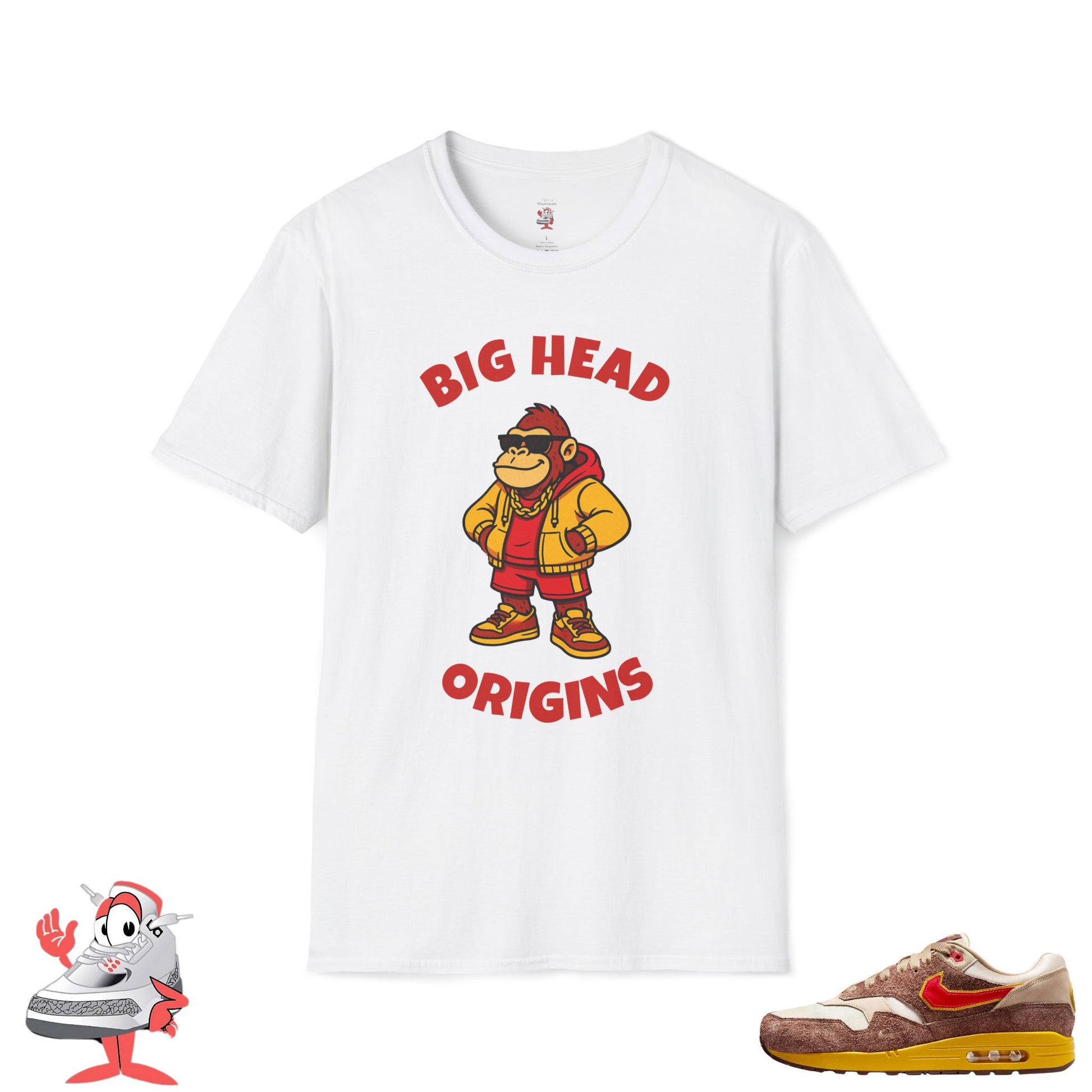 Matching Shirt for Nike Air Max 1 Big Head Origin T-Shirt Retro Gamer Tee