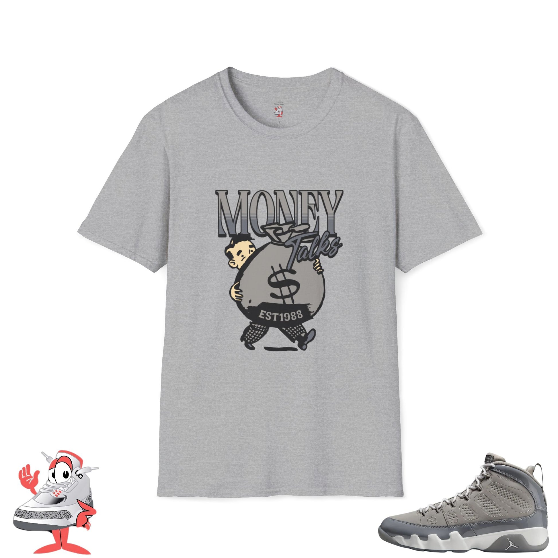 Matching Shirt for Air Jordan Retro 9 Cool Grey Money Talks T-Shirt Nike Unisex