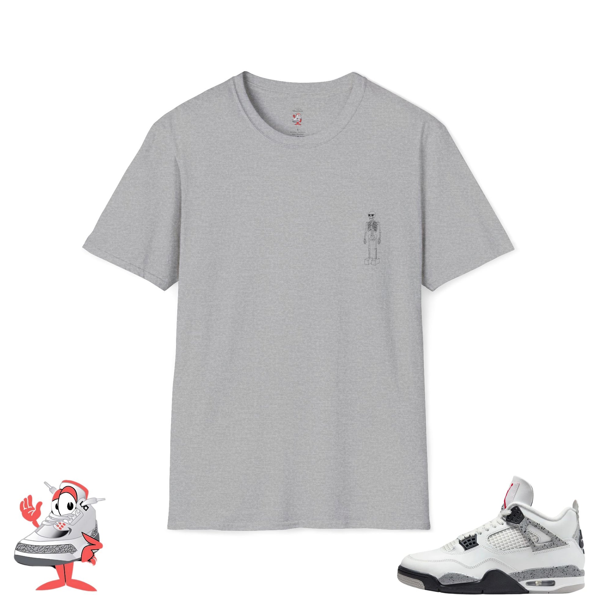 Matching Shirt For Air Jordan Retro 4 White Cement OG IV Tee Vintage Nike Match