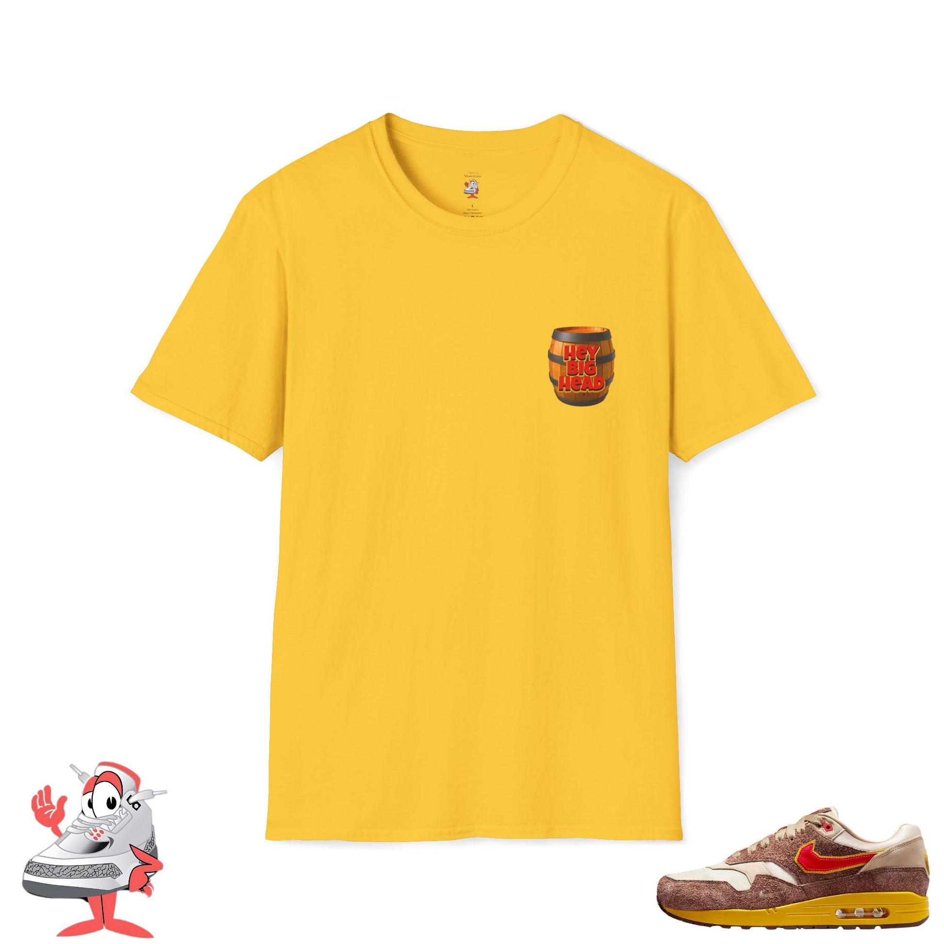 Matching Shirt for Nike Air Max 1 Big Head Origin Hey Big Head Barrel T-Shirt