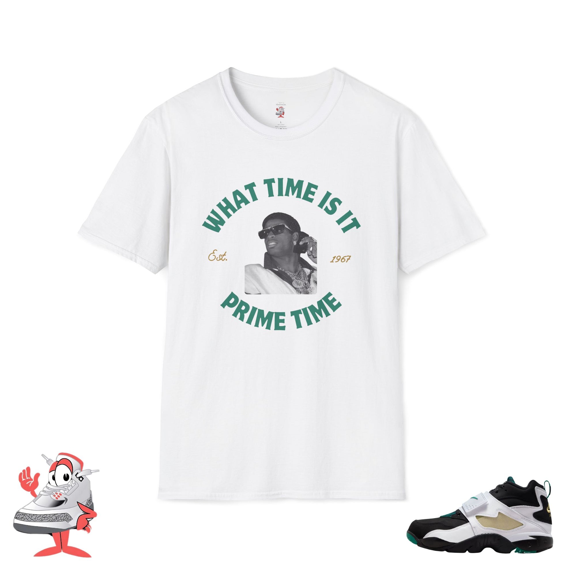 Matching Shirt Nike Air Diamond Turf Emerald Prime Time T-Shirt Deion Sanders