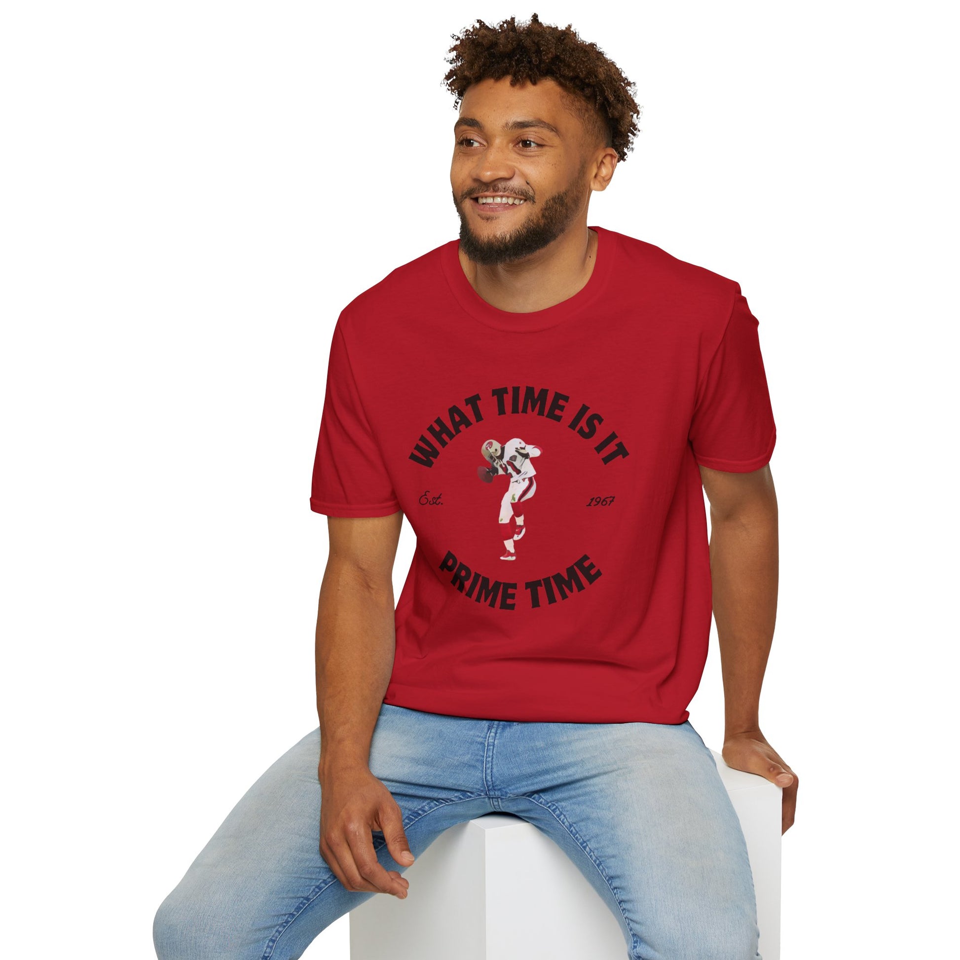 Prime Time T-Shirt Matches Nike Air Diamond Turf 2 Prime Red 49ers Shoes Deion