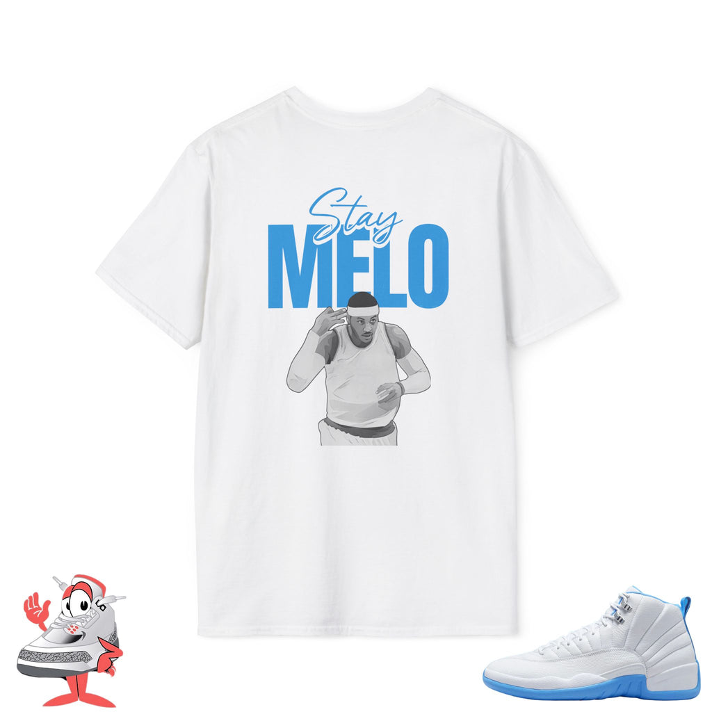 Matching Shirt For Air Jordan Retro 12 Melo White University Blue Sneaker Match