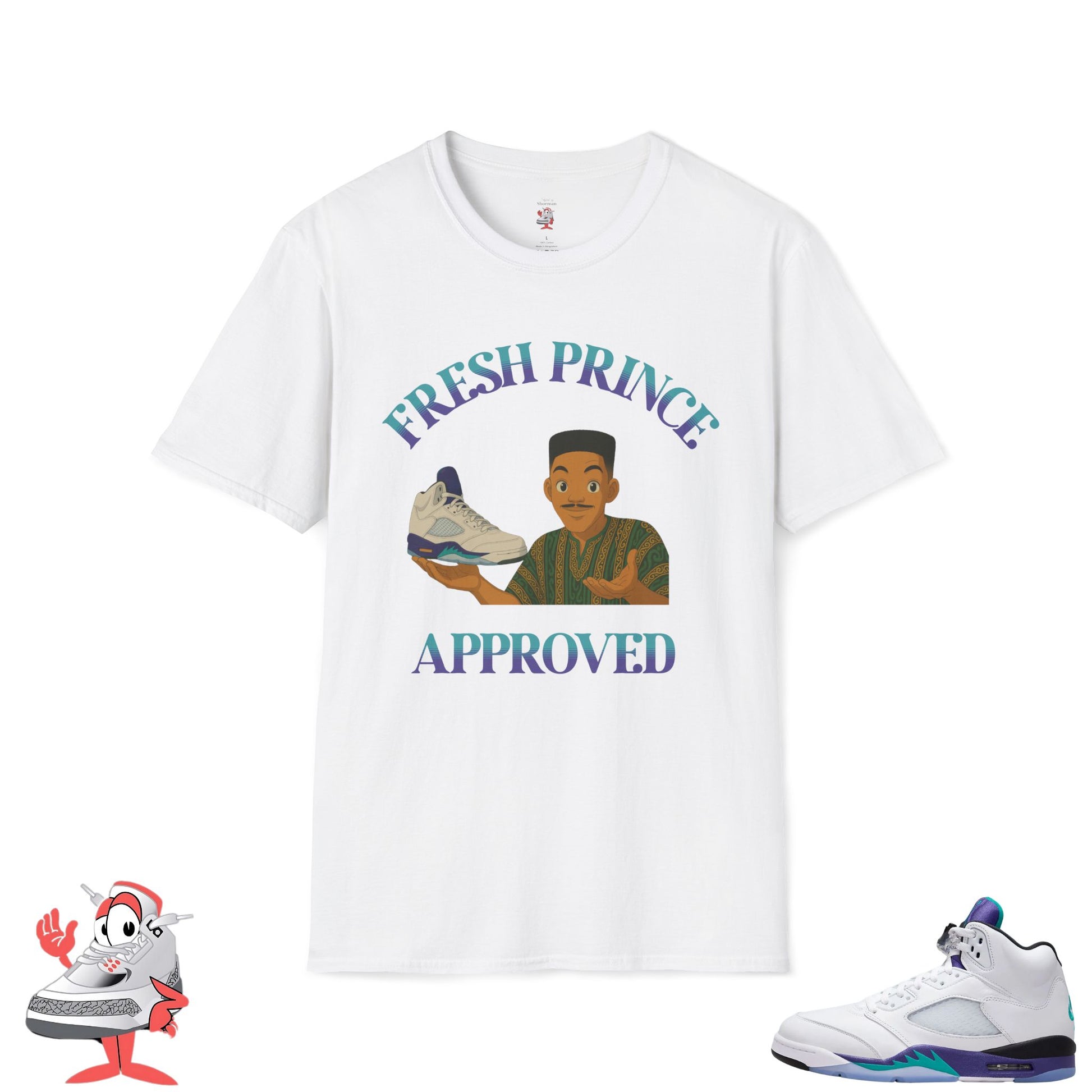 Matching Shirt For Air Jordan Retro 5 Grape Sneaker Match Tee Fresh Prince V Tee