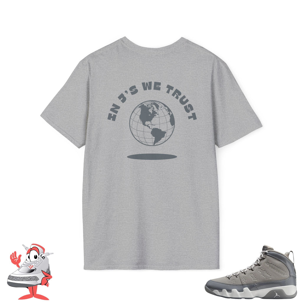 Matching Shirt for Air Jordan Retro 9 Cool Grey Sneaker Match Tee Nike T-Shirt
