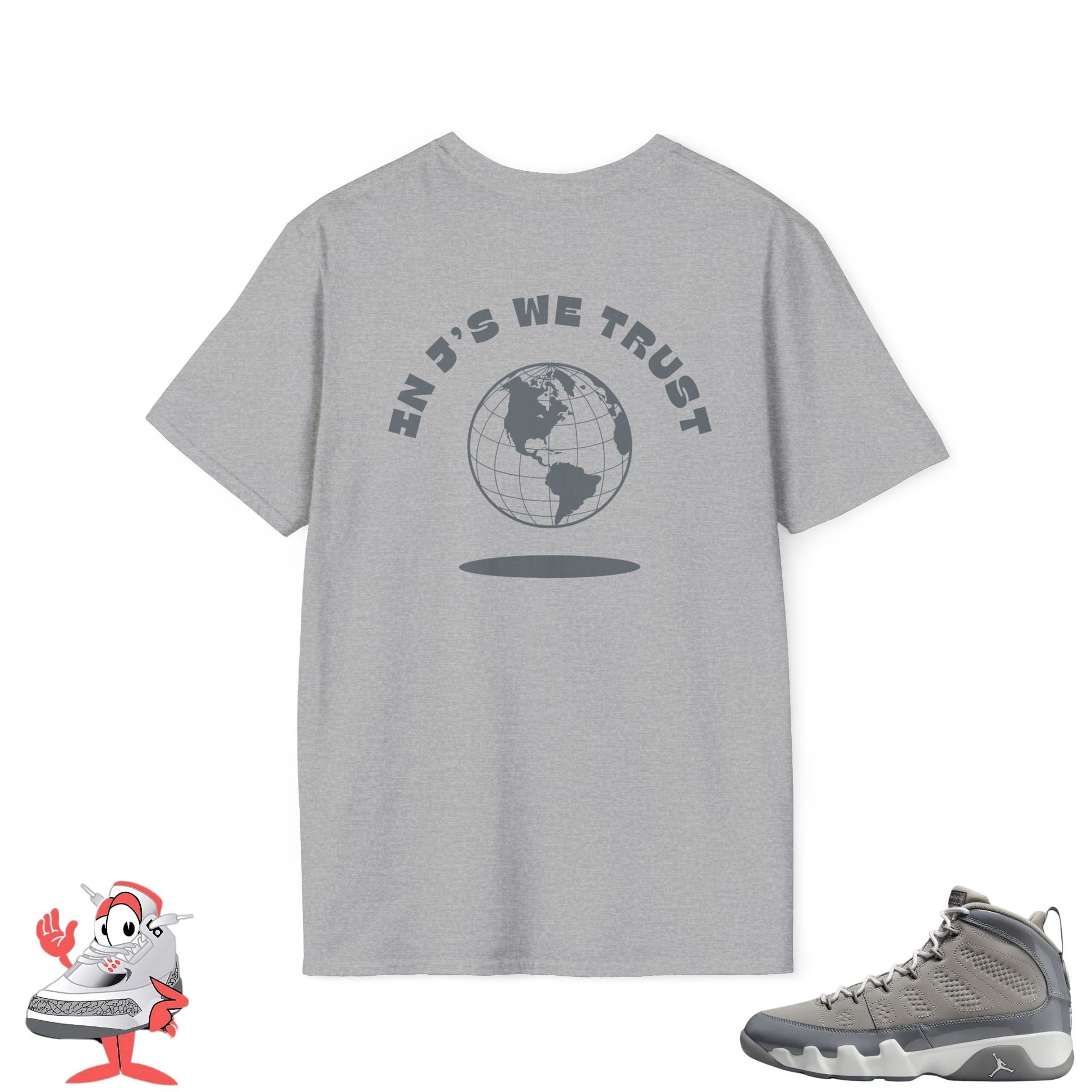 Matching Shirt for Air Jordan Retro 9 Cool Grey Sneaker Match Tee Nike T-Shirt