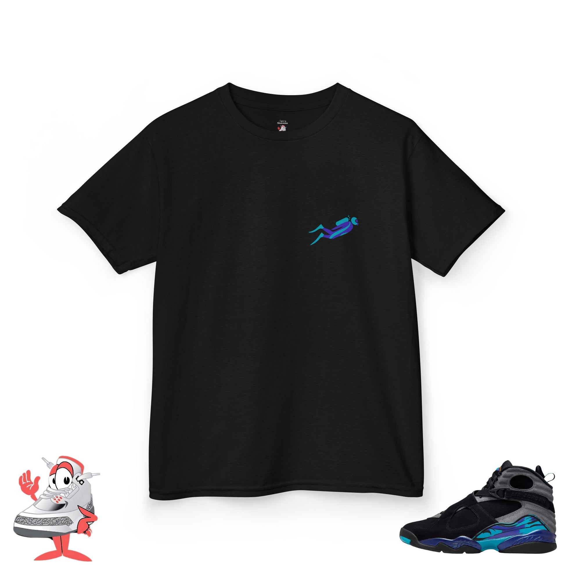 Kids Matching Shirt For Nike Air Jordan Retro 8 Aqua Black Purple Sneaker Match