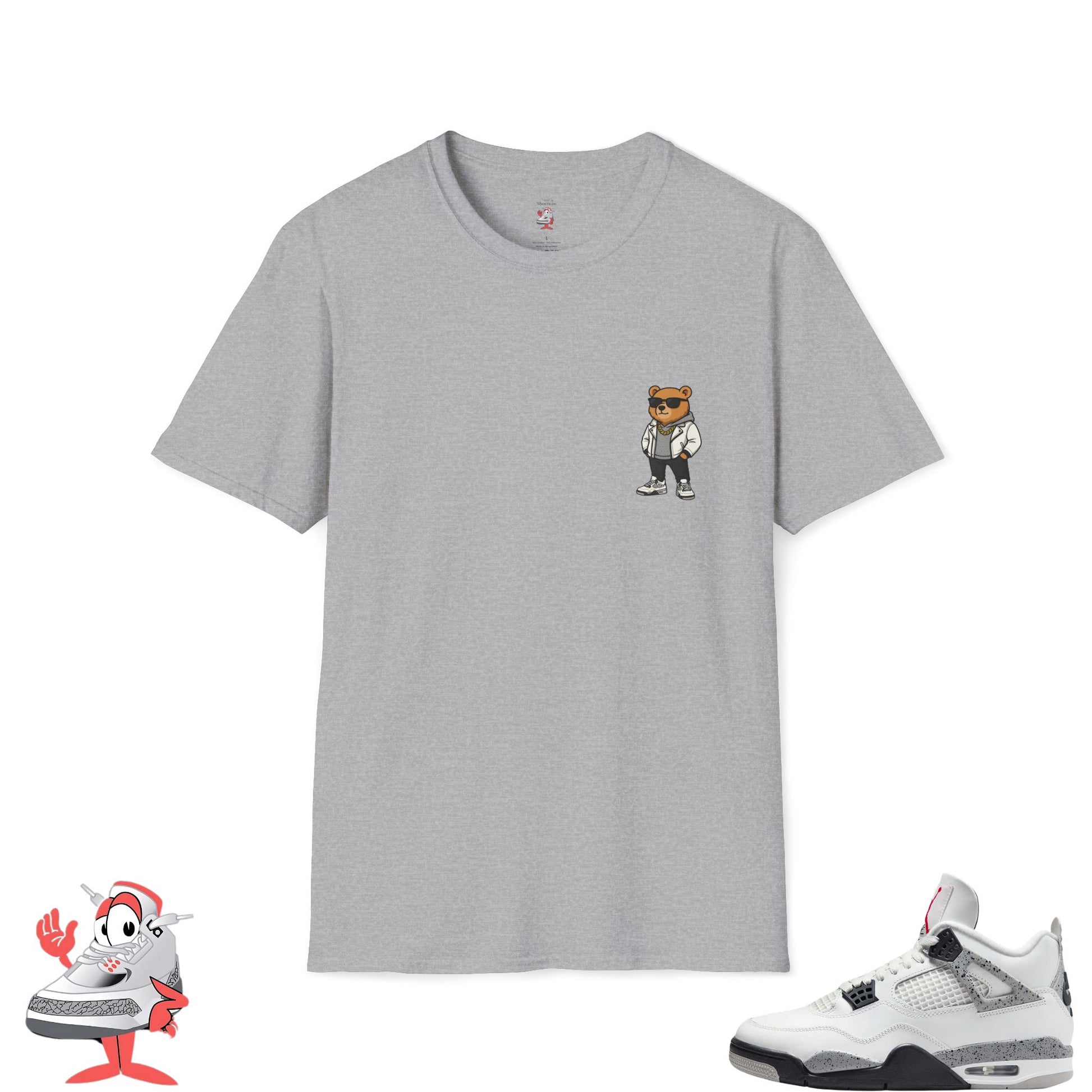 Matching Shirt For Air Jordan Retro 4 White Cement OG IV Tee Vintage Nike Hustle