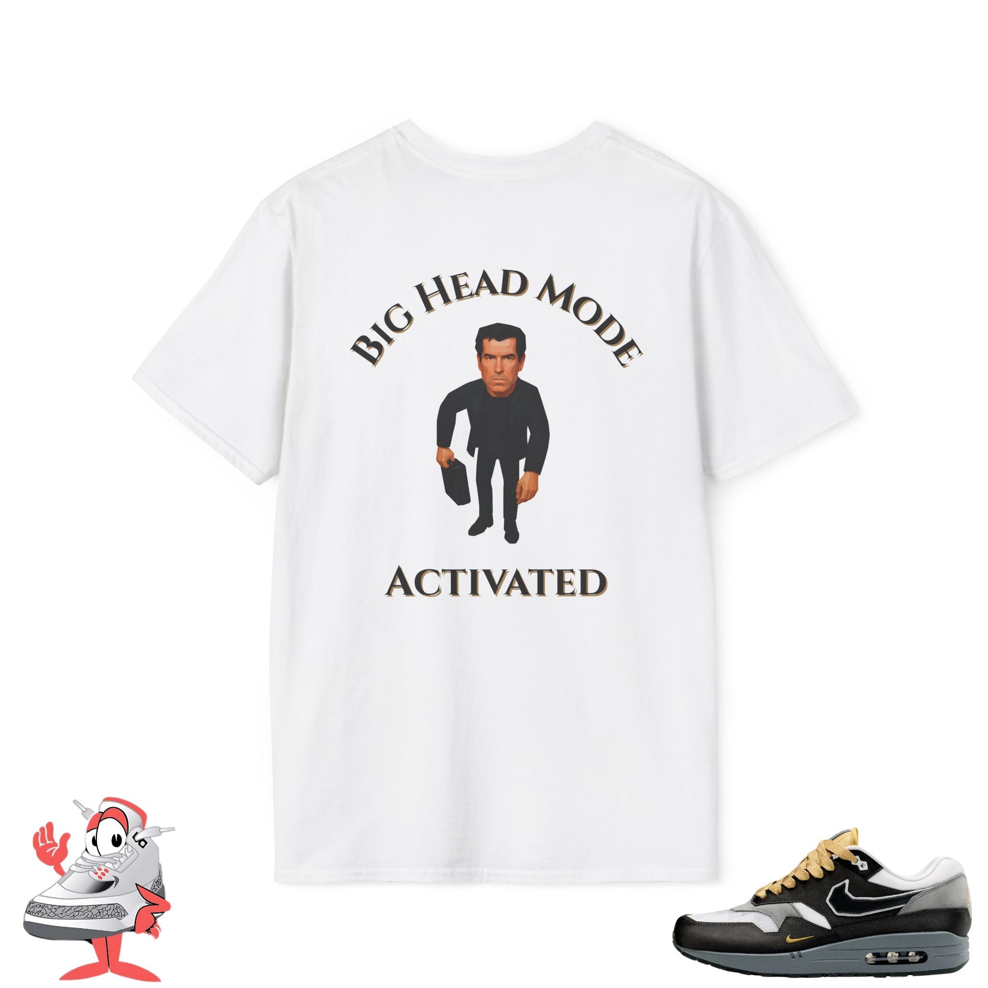 Matching Shirt For Nike Air Max 1 Big Head Mode T-Shirt Goldeneye 007 Match Tee